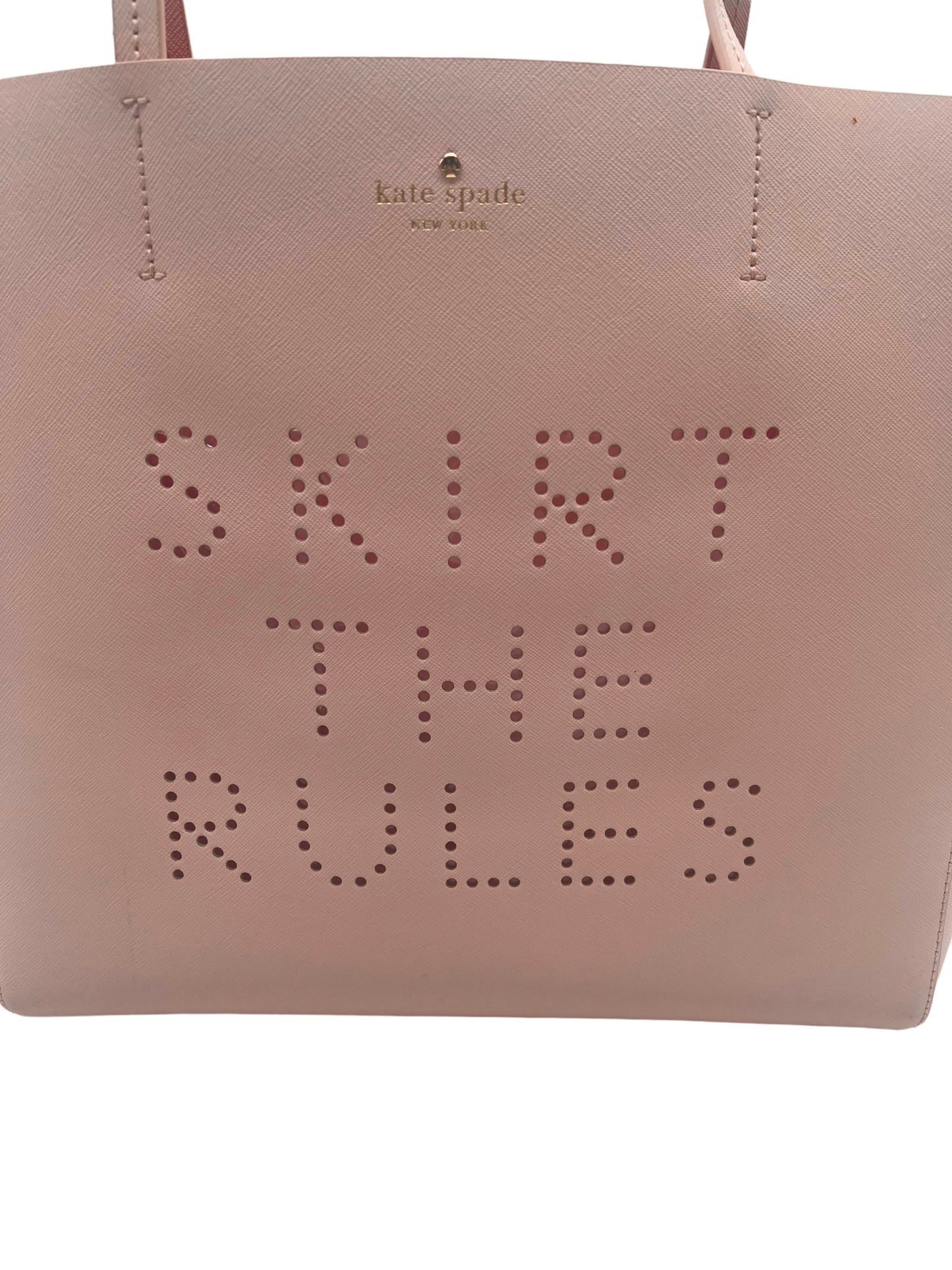 Kate Spade Pink Hallie 'Skirt The Rules' Perforated Tote