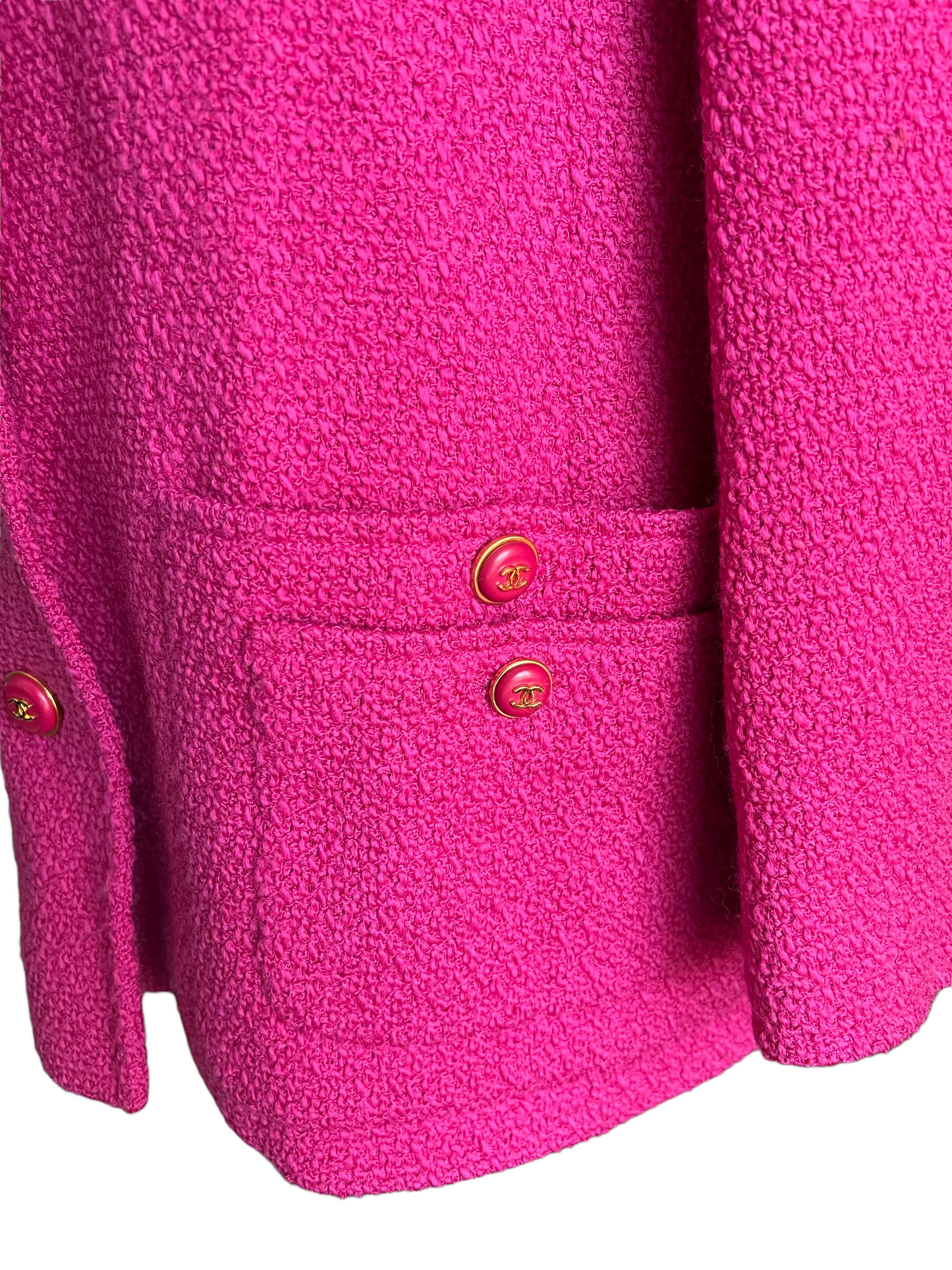 Chanel Fuschia Tweed 95A Size 42 Blazer Jacket