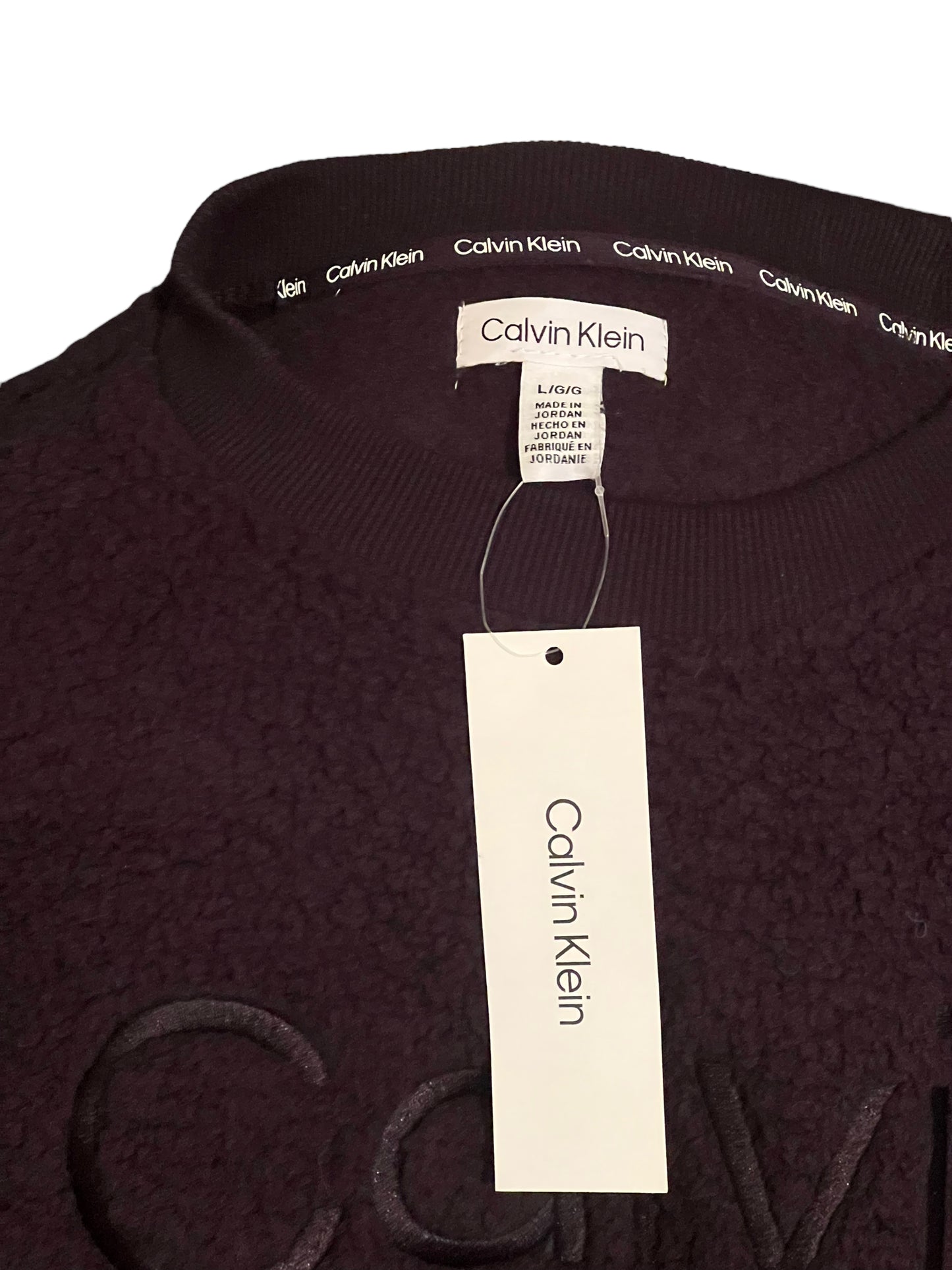 Calvin Klein Black Size L Fuzzy Logo Top