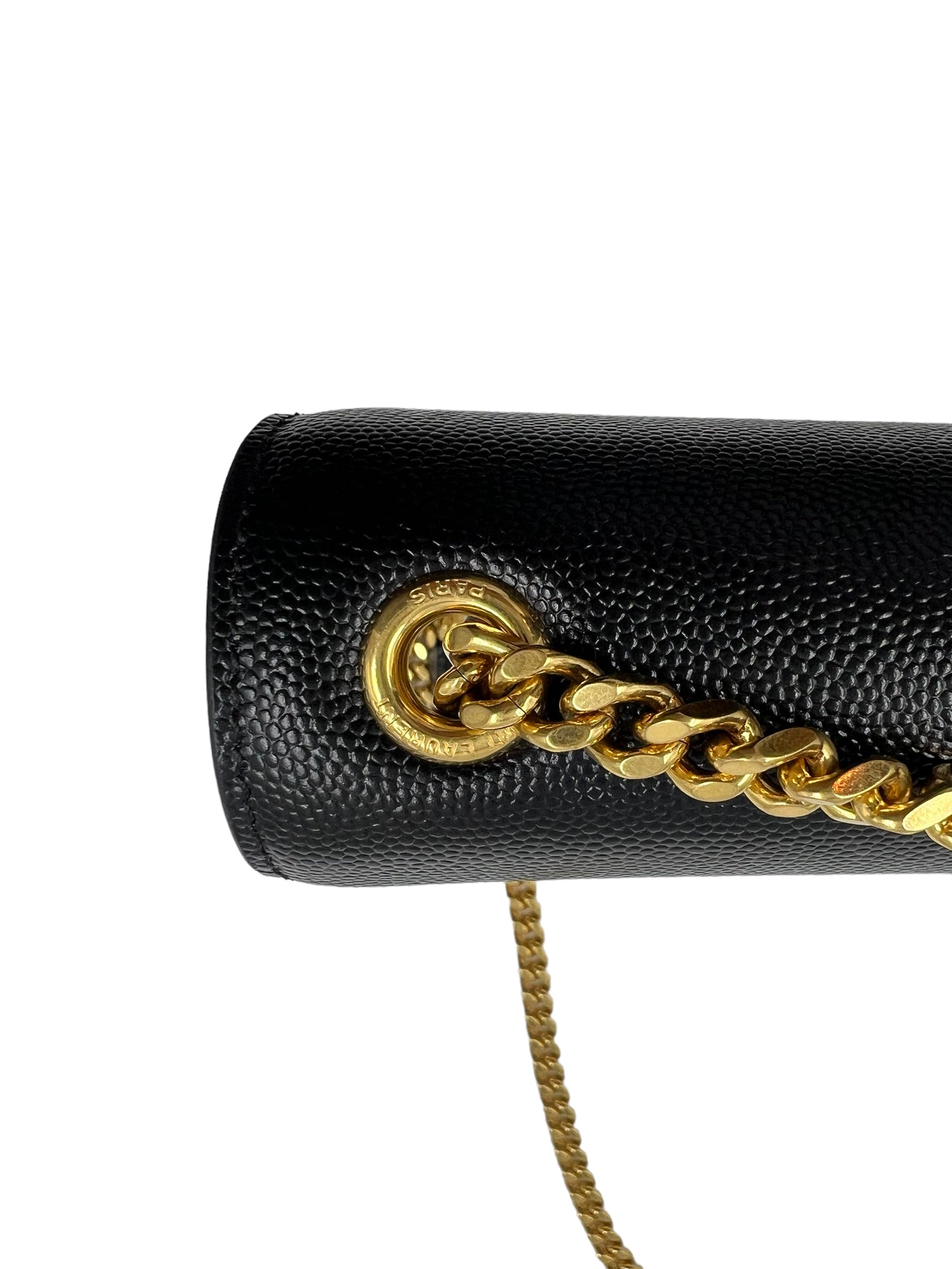 Saint Laurent YSL Black Grain de Poudre Medium Kate Chain Bag