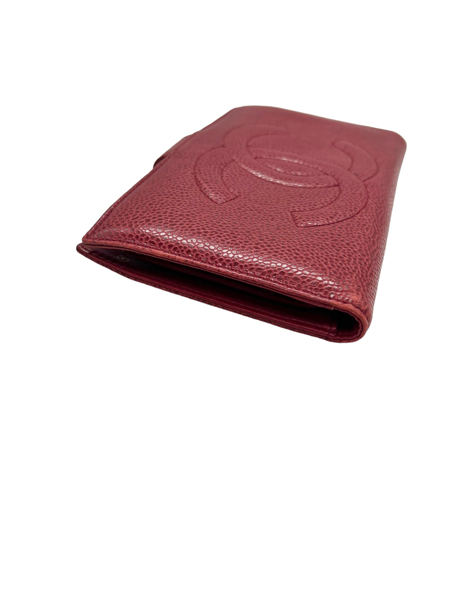 Chanel Red Caviar Vintage 1991-1994 Timeless French Purse Wallet