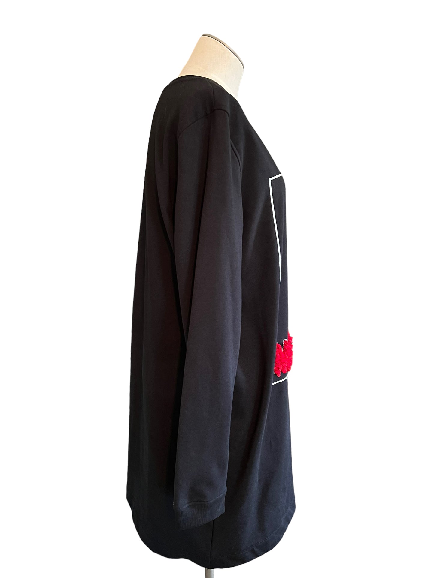 Love Moschino Black Size 46 3D Logo Sweatshirt Dress