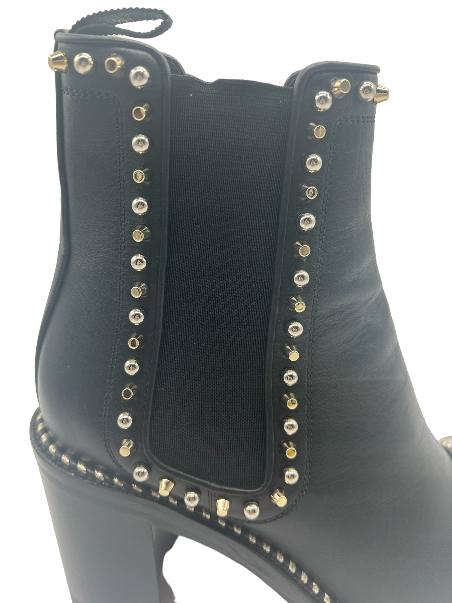 Louboutin Black Leather Chasse A Clou 70 Size 38 Boots