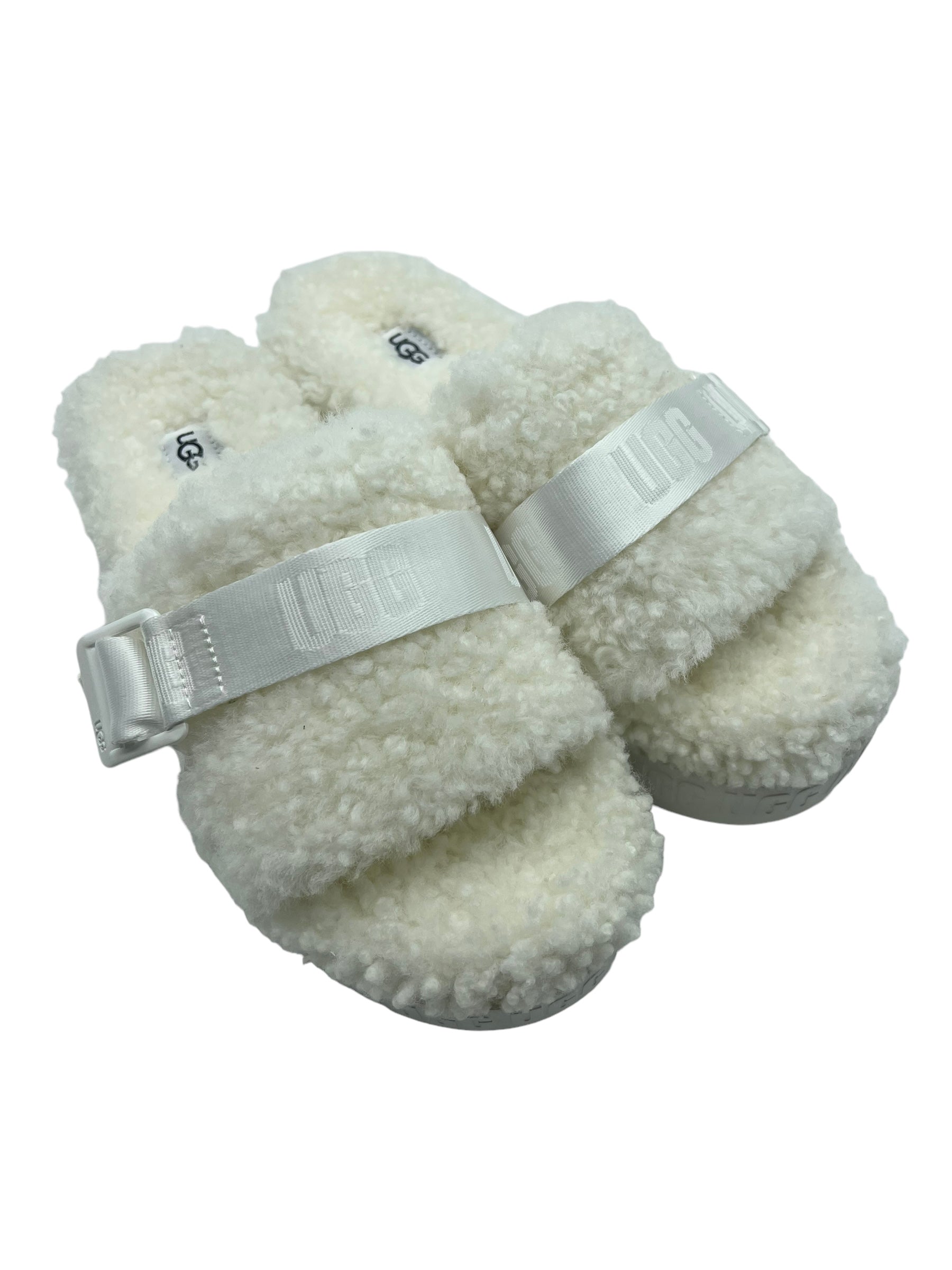 UGG Cream Shearling Fluffita Size 9 Slides Shop Luxe Society