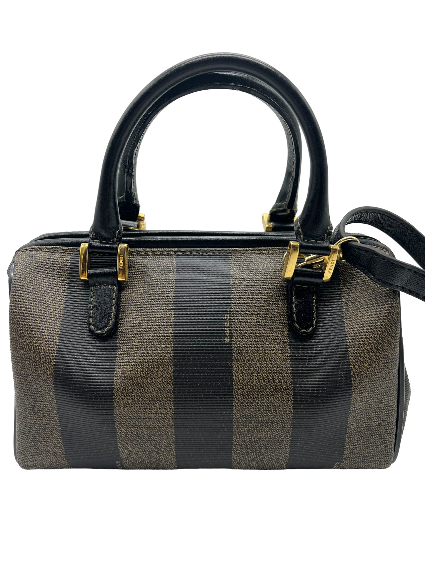 Fendi Vintage Pequin Stripe Mini Boston Bag