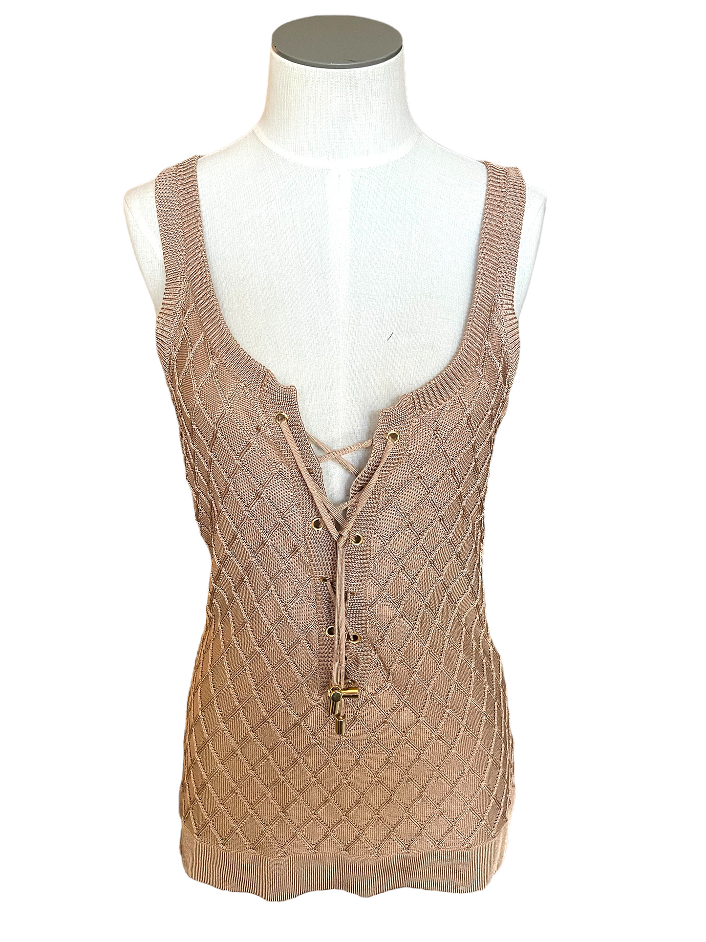 Balmain Textured Jersey Knit Size 38 Tank Set