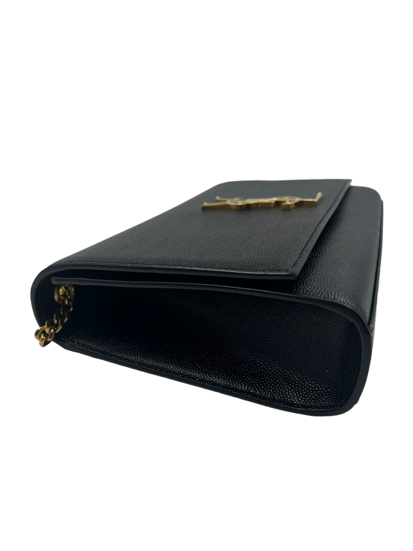 Saint Laurent YSL Black Grain de Poudre Medium Kate Chain Bag