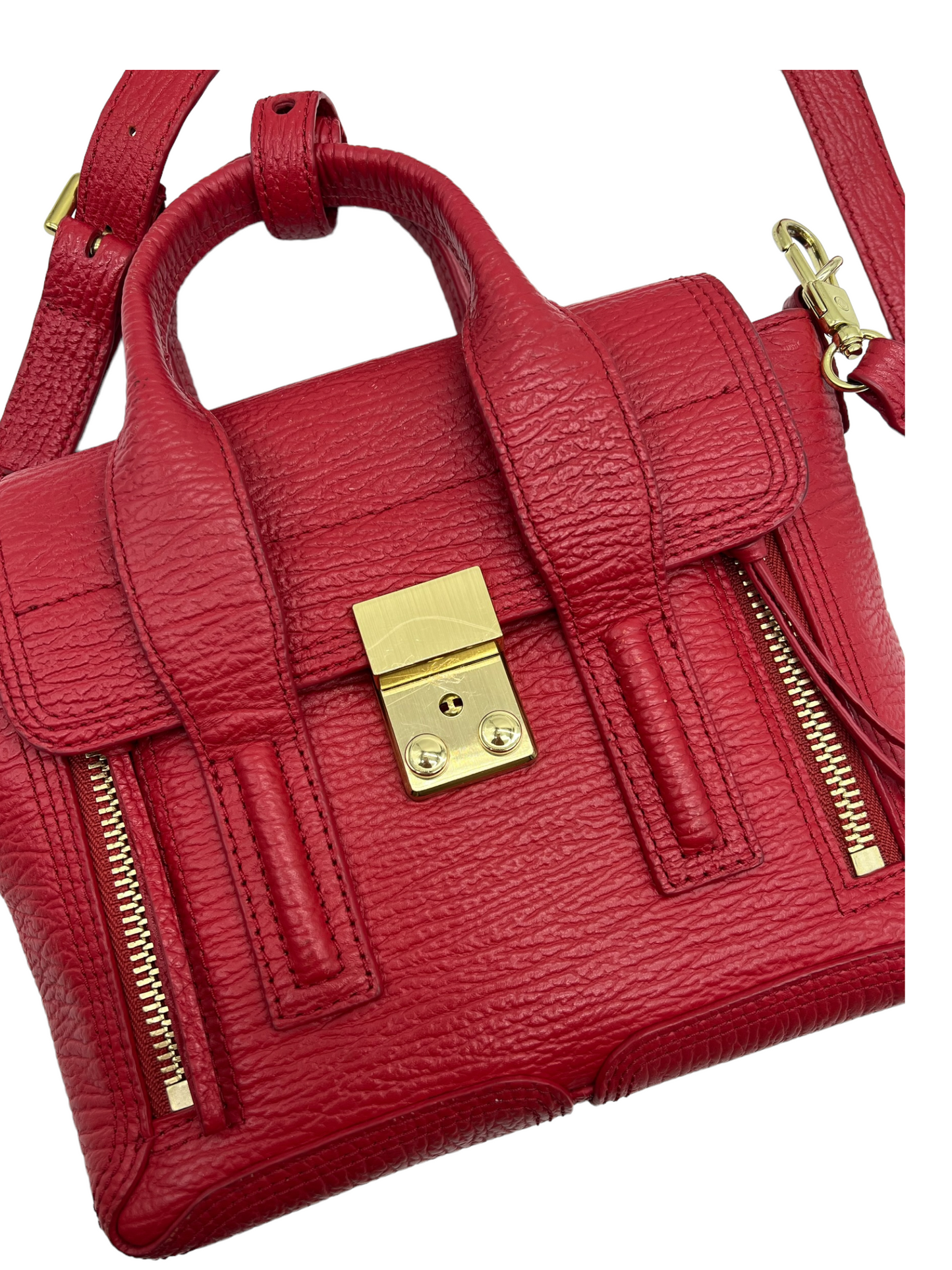 Phillip Lim Red Leather Mini Pashli Shoulder Bag