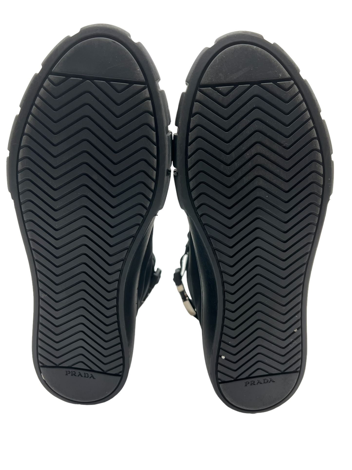 Prada Black Pouch Pocket Nylon Women's Size 40 High Top Sneakers