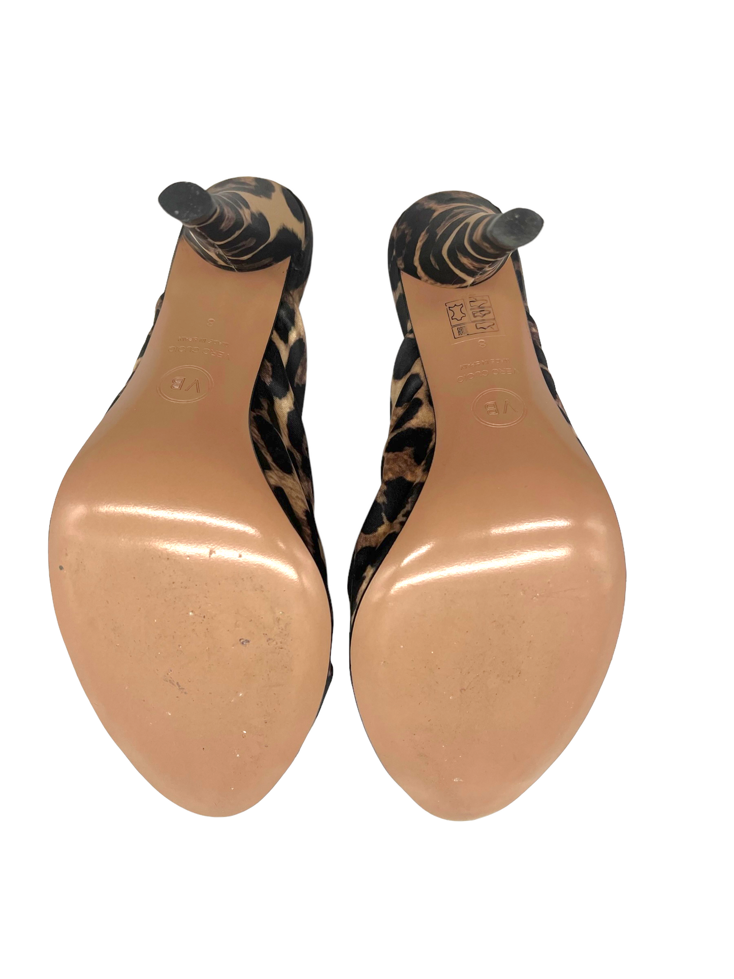 Veronica Beard Brown Satin Leopard Print Size 8 Mules