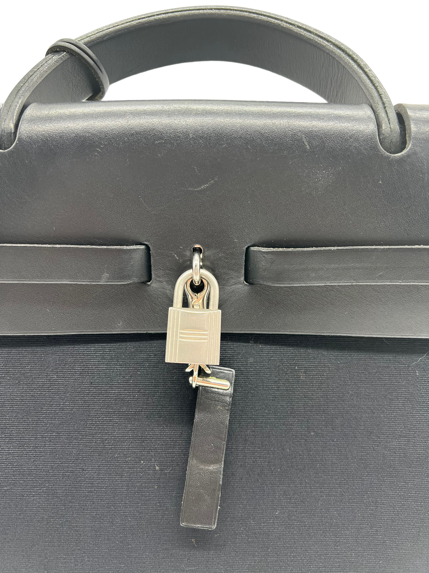 Hermes Black Toile Herbag 39 Shoulder Bag