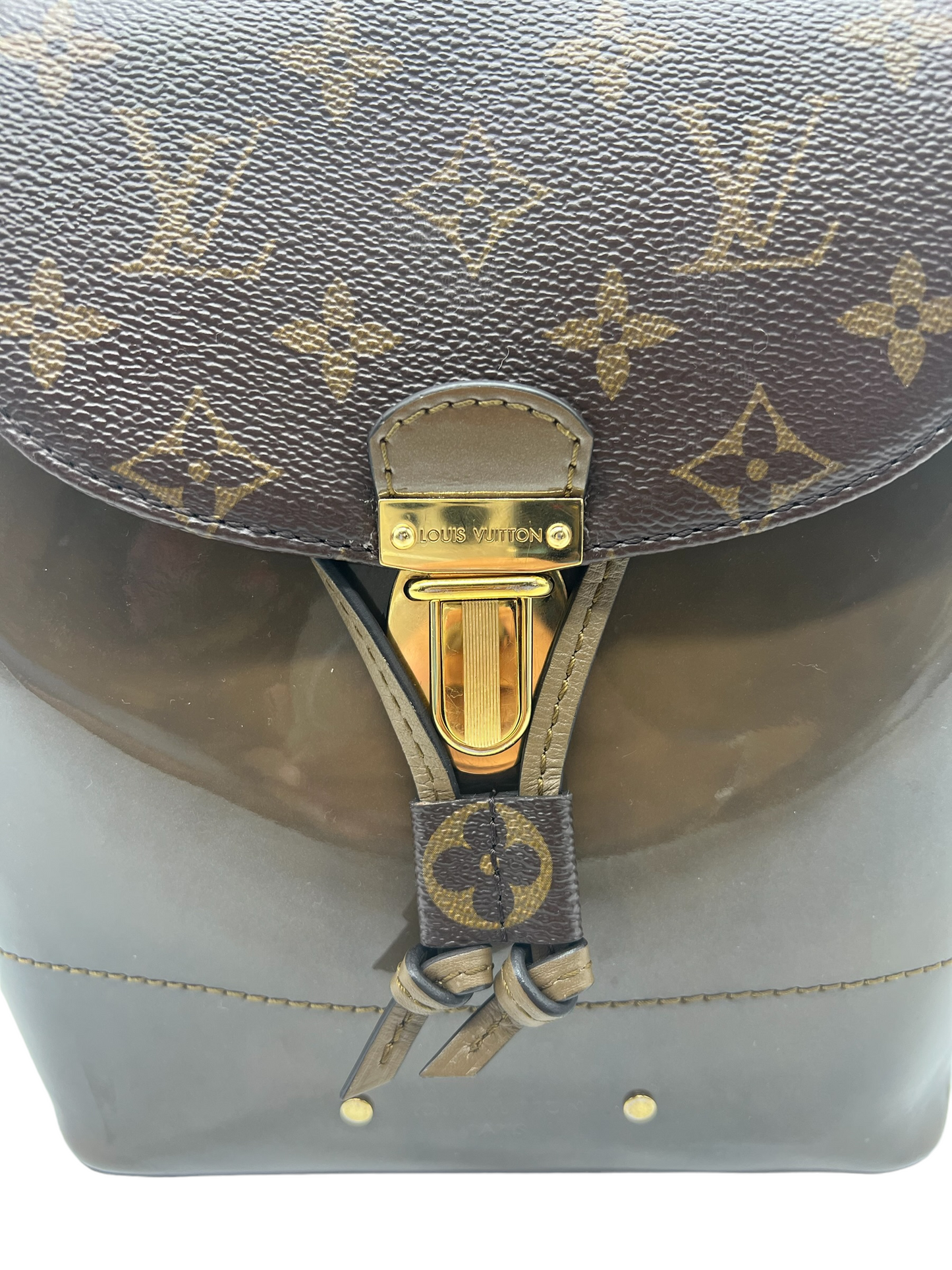 Louis Vuitton Vert Bronze Vernis Monogram Hot Springs Backpack Handbag