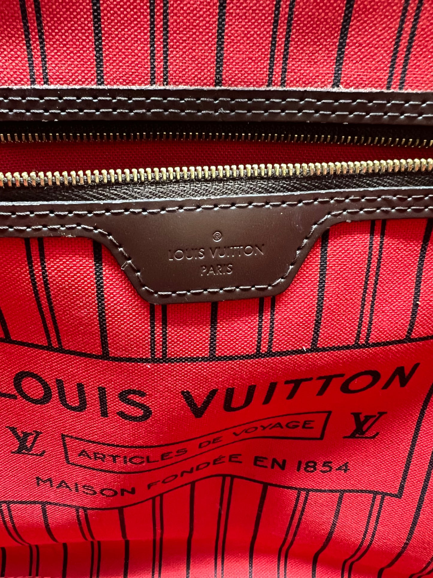 Louis Vuitton Damier Ebene Neverfull MM Tote