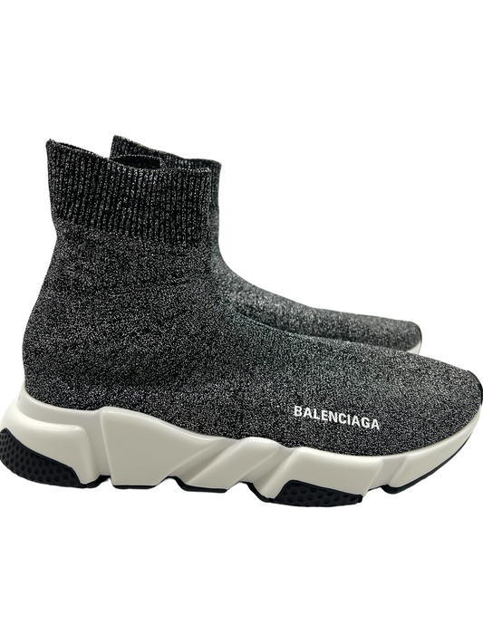 Balenciaga Black Metallic Size 38 Speed Trainers