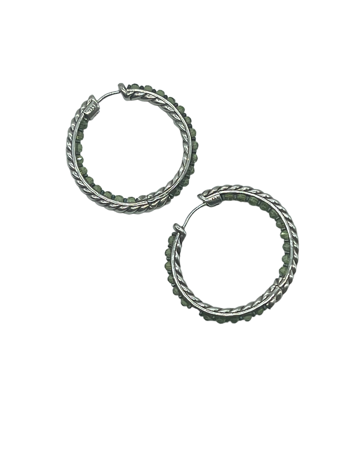 David Yurman Sterling Silver Prasiolite Berries Hoop Earrings