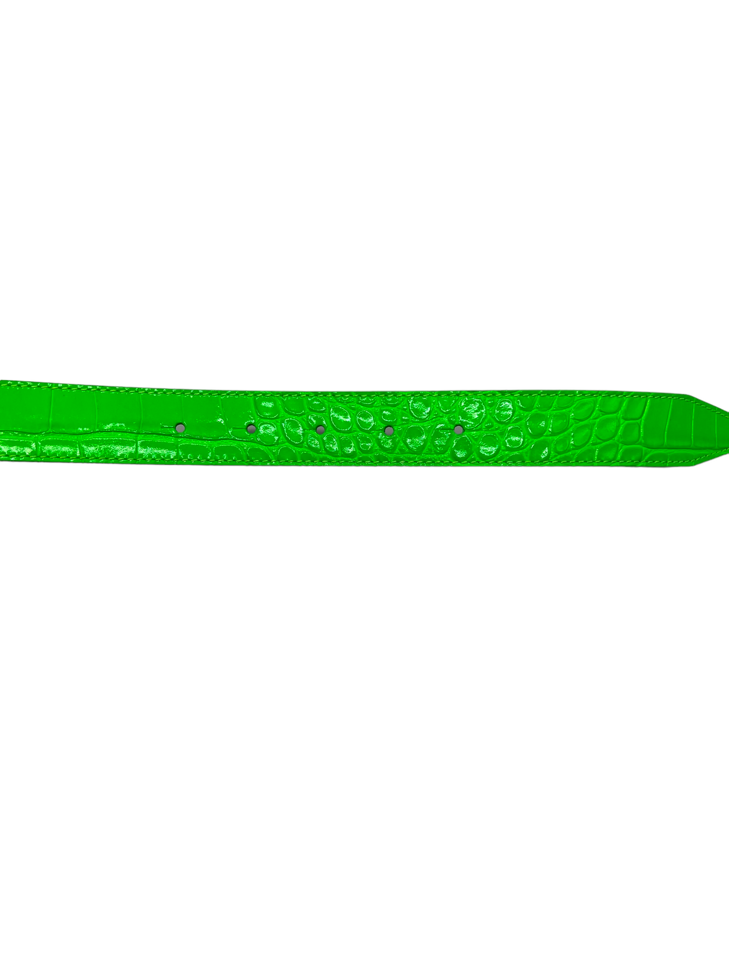 Balenciaga Fluo Green Croc Embossed Thin Hourglass Size 90 Belt