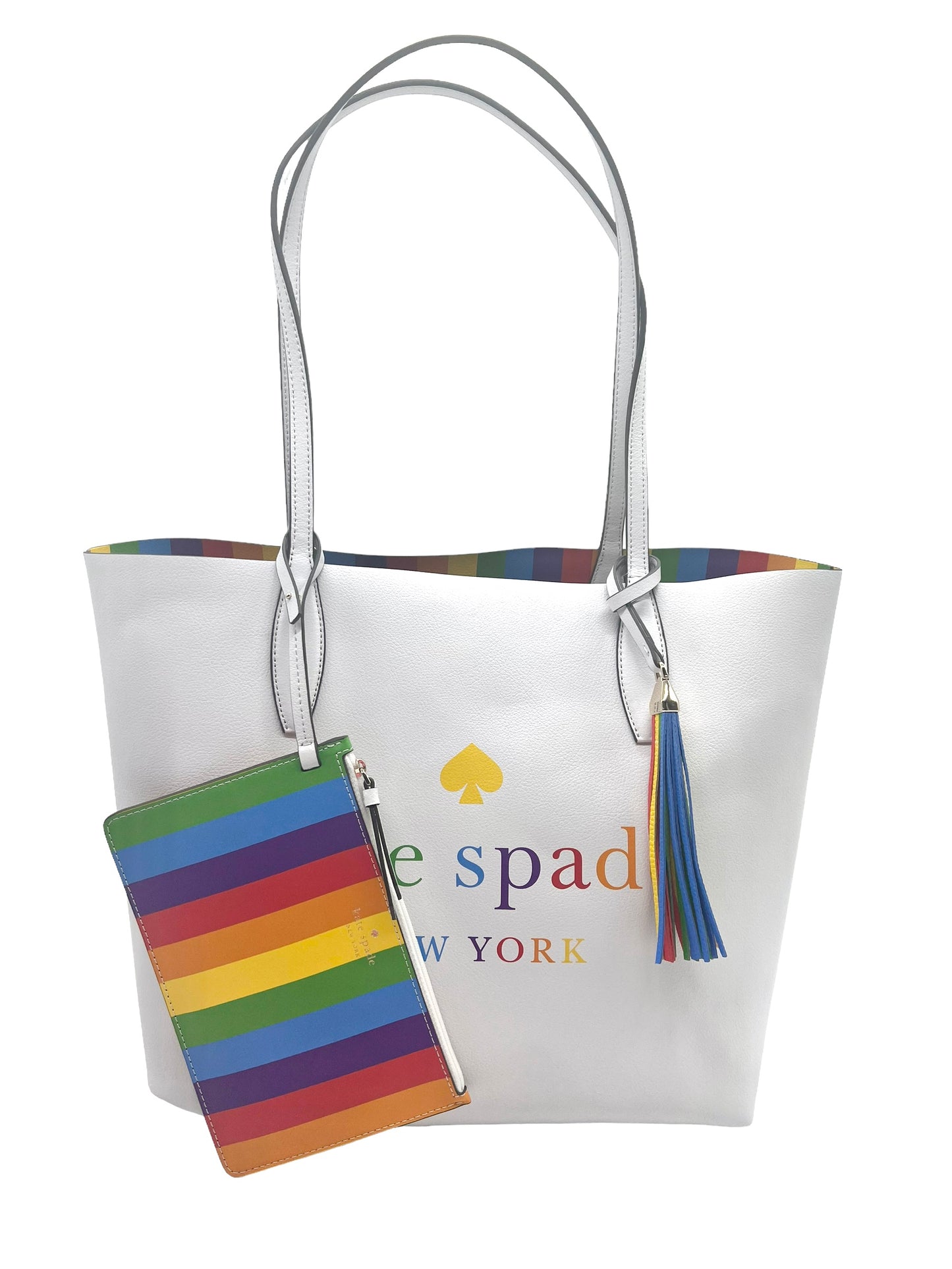 Kate Spade Large White Arch Spectrum Reversible Tote