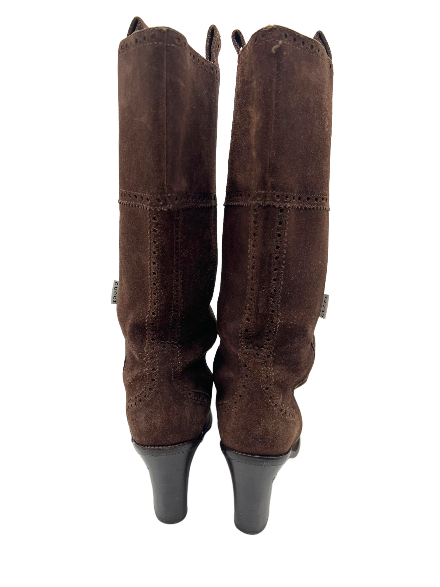 Gucci Brown Suede Size 8.5B Calf Boots