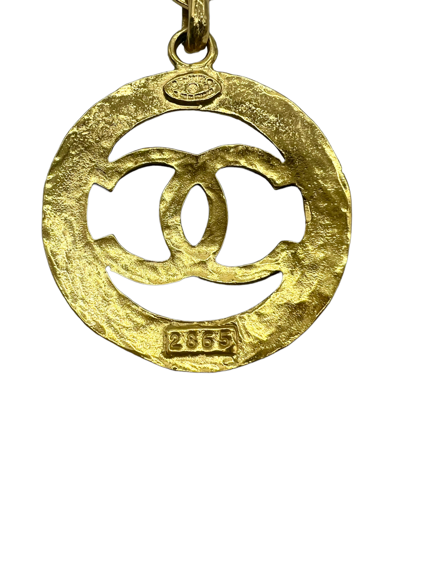 Chanel Gold Vintage Collection 28 'Chanel Paris' Hammered Clip On Drop Earrings