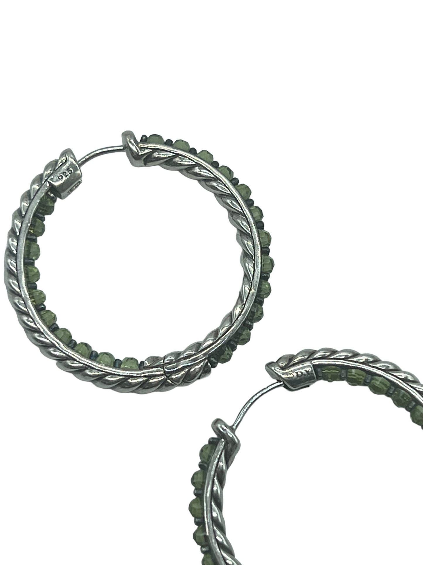 David Yurman Sterling Silver Prasiolite Berries Hoop Earrings