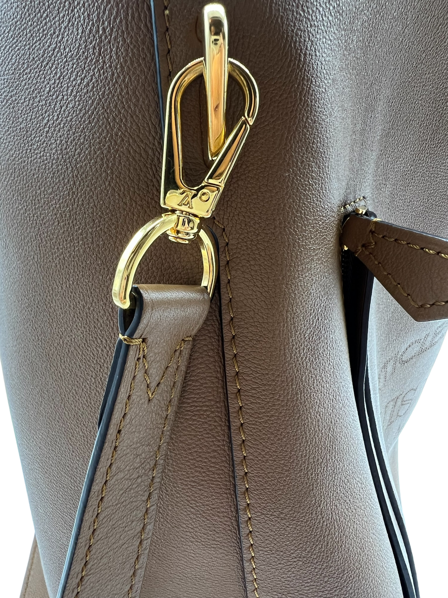 Louis Vuitton Hazelnut Calfskin Bagatelle Noisette Parnassea Shoulder Bag