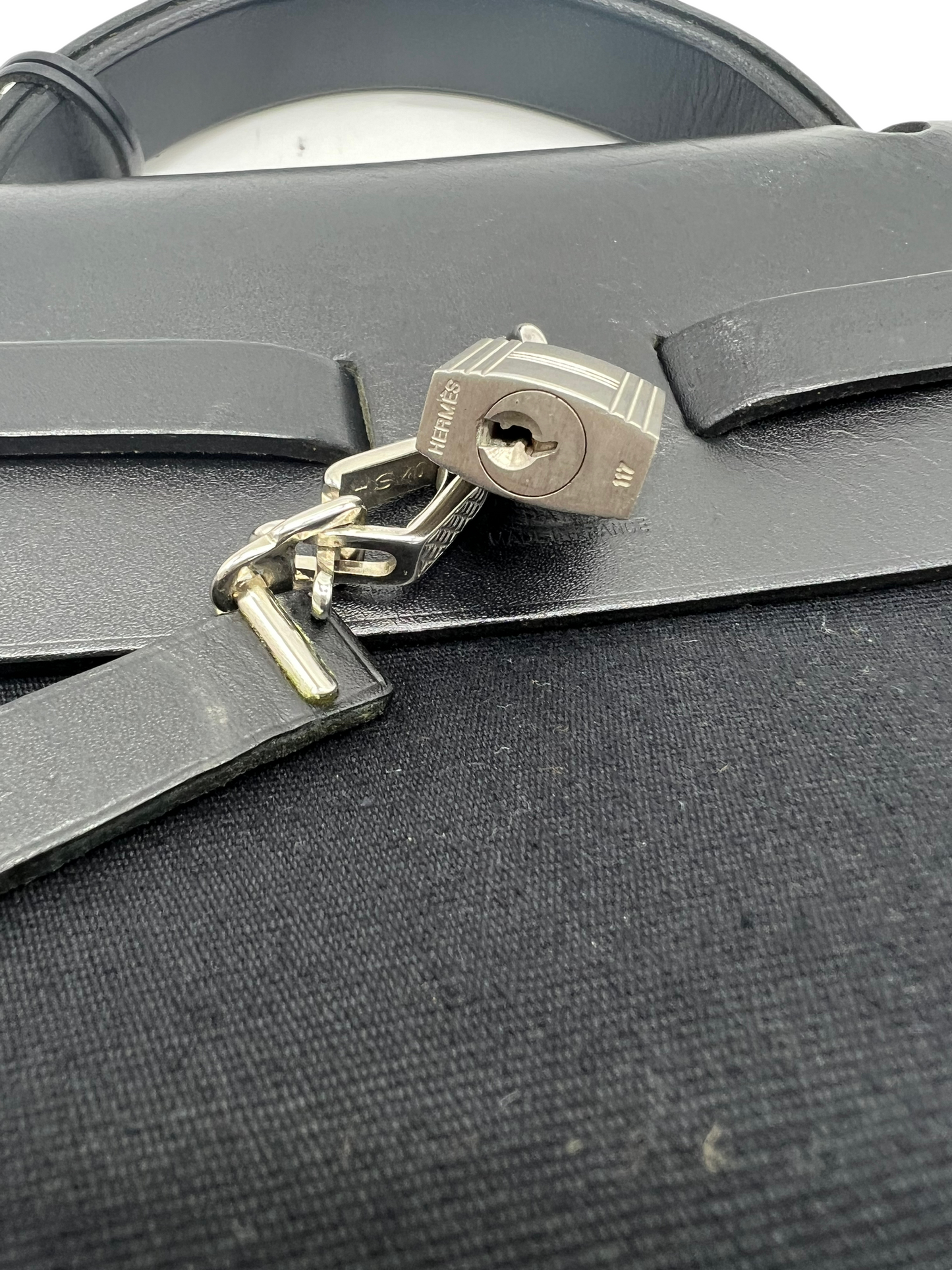 Hermes Black Toile Herbag 39 Shoulder Bag