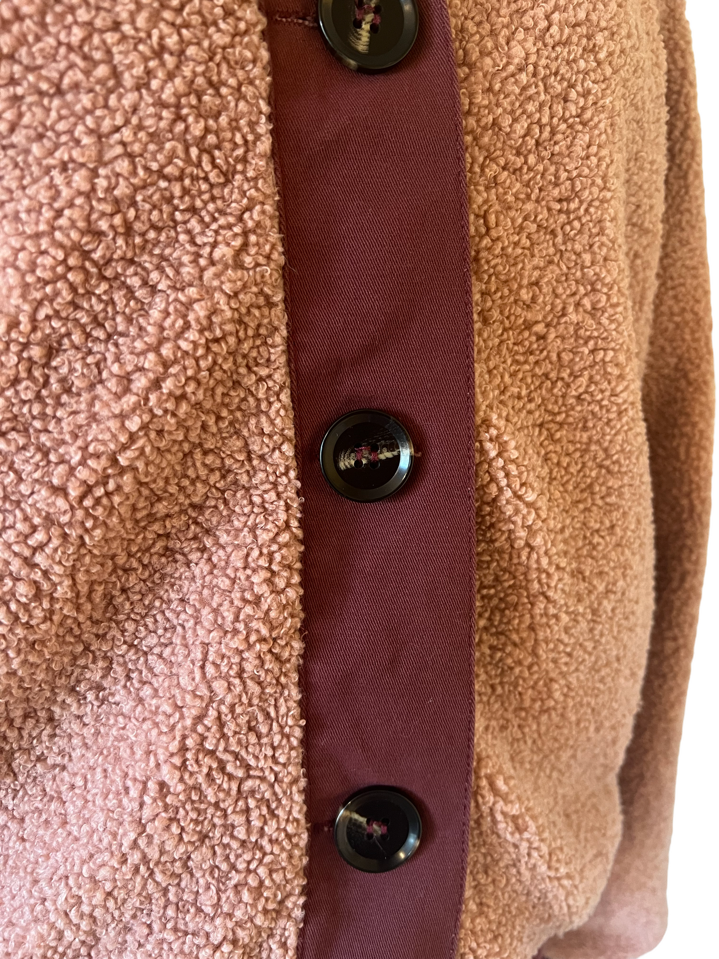 Skies Are Blue Mauve & Burgundy Teddy Jacket