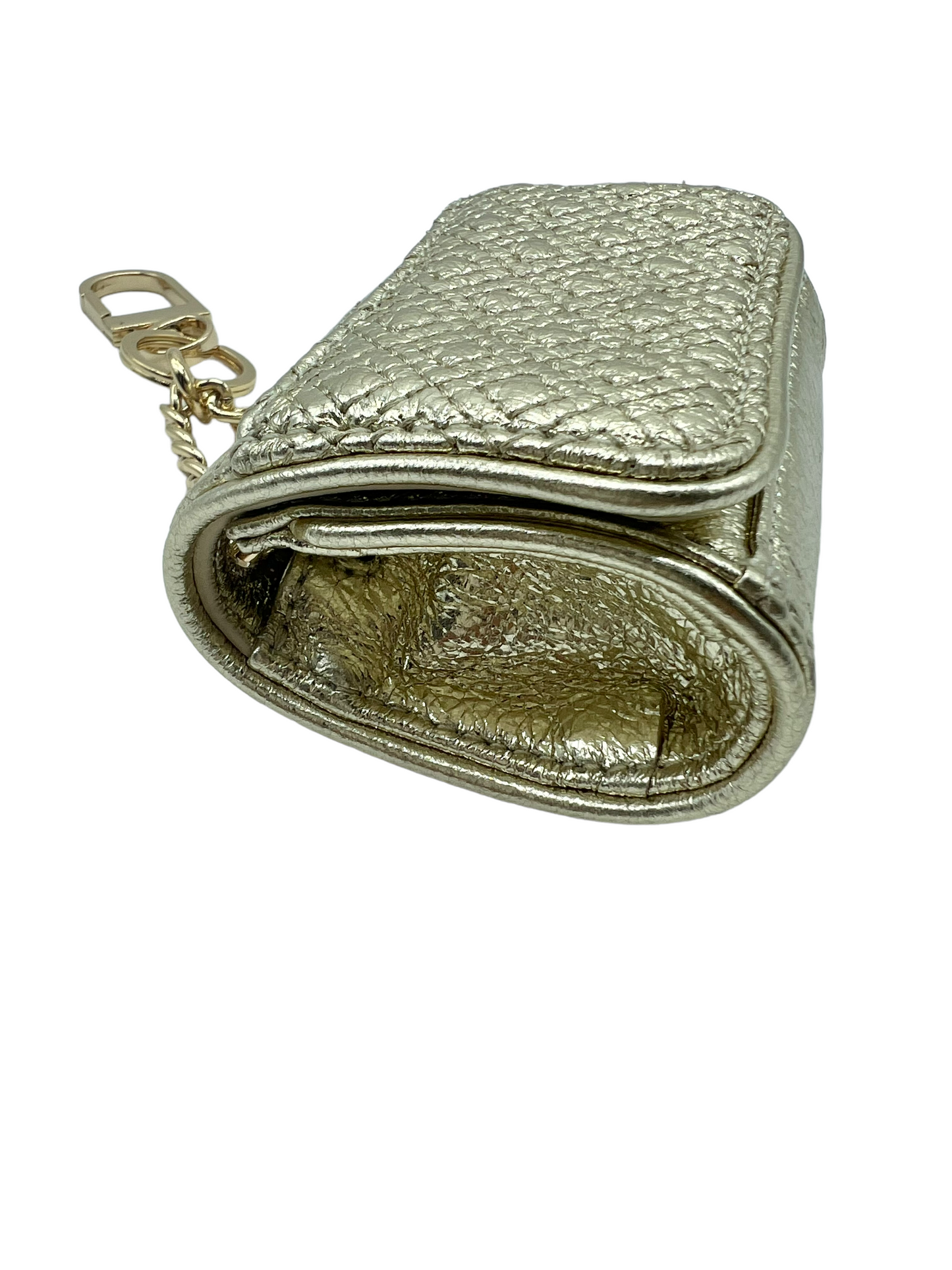 Tory Burch Gold Leather Fleming Keychain