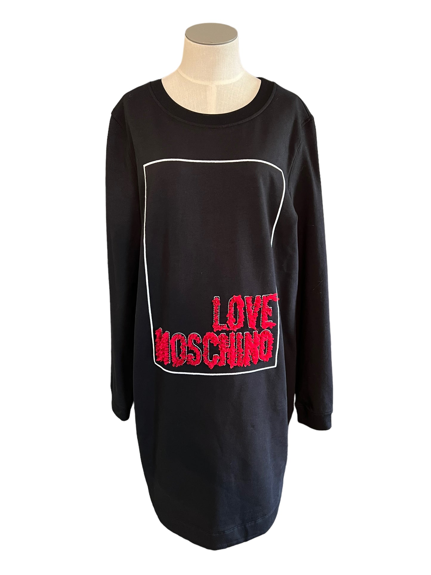Love Moschino Black Size 46 3D Logo Sweatshirt Dress