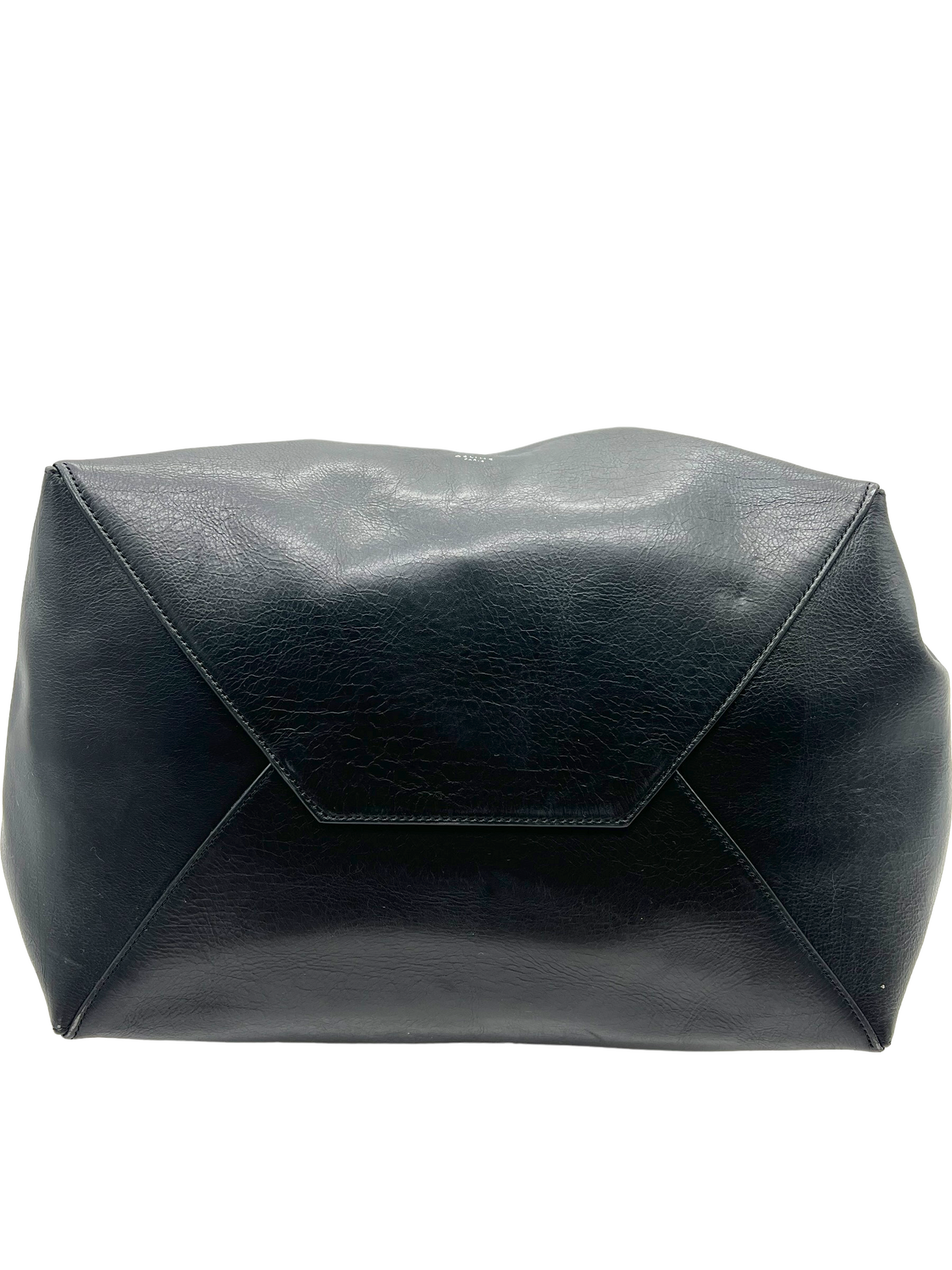 Celine Black Calfskin Large Cabas Clasp Tote