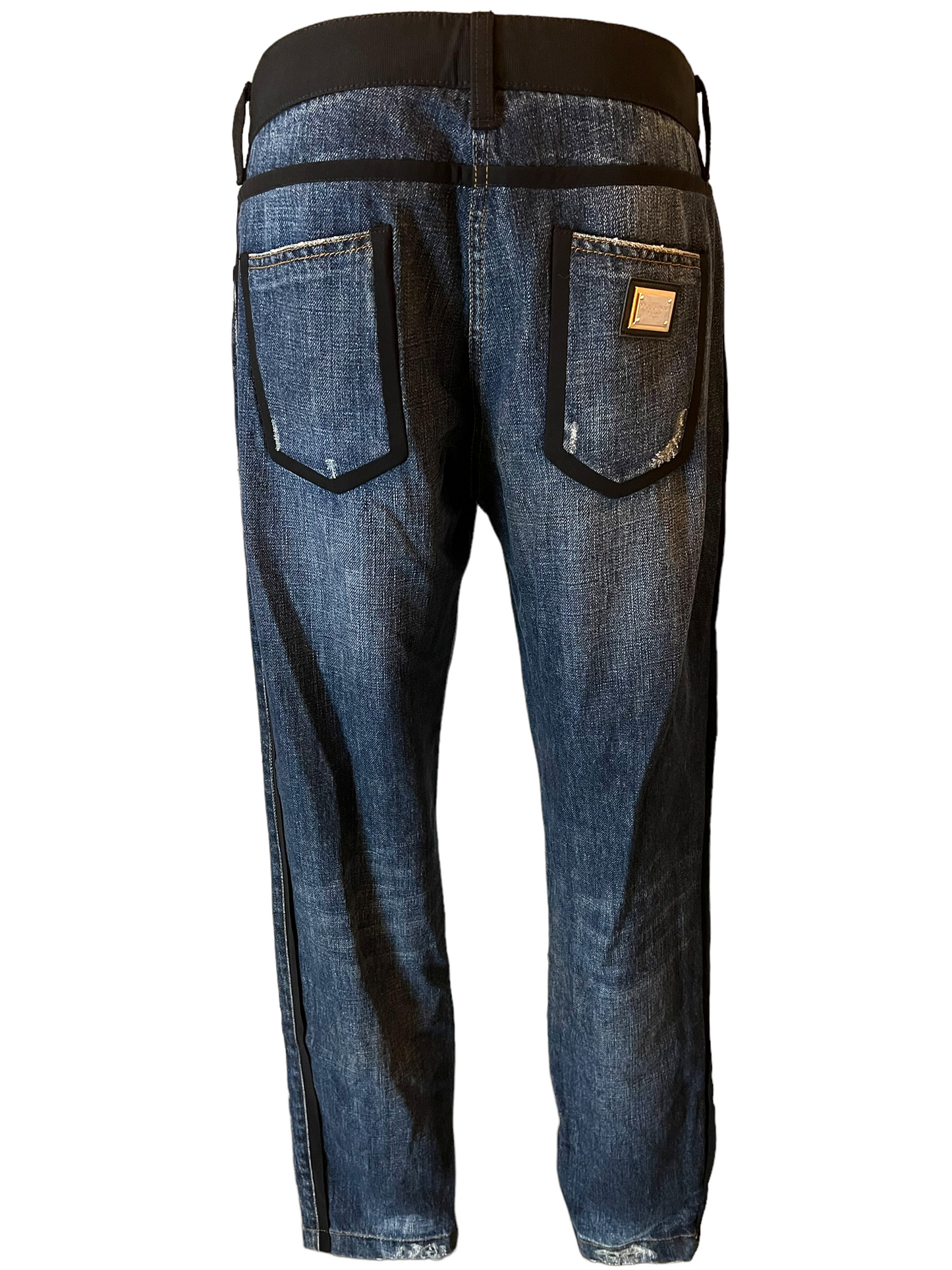 Dolce & Gabbana Distressed Grosgrain Size 46 Jeans