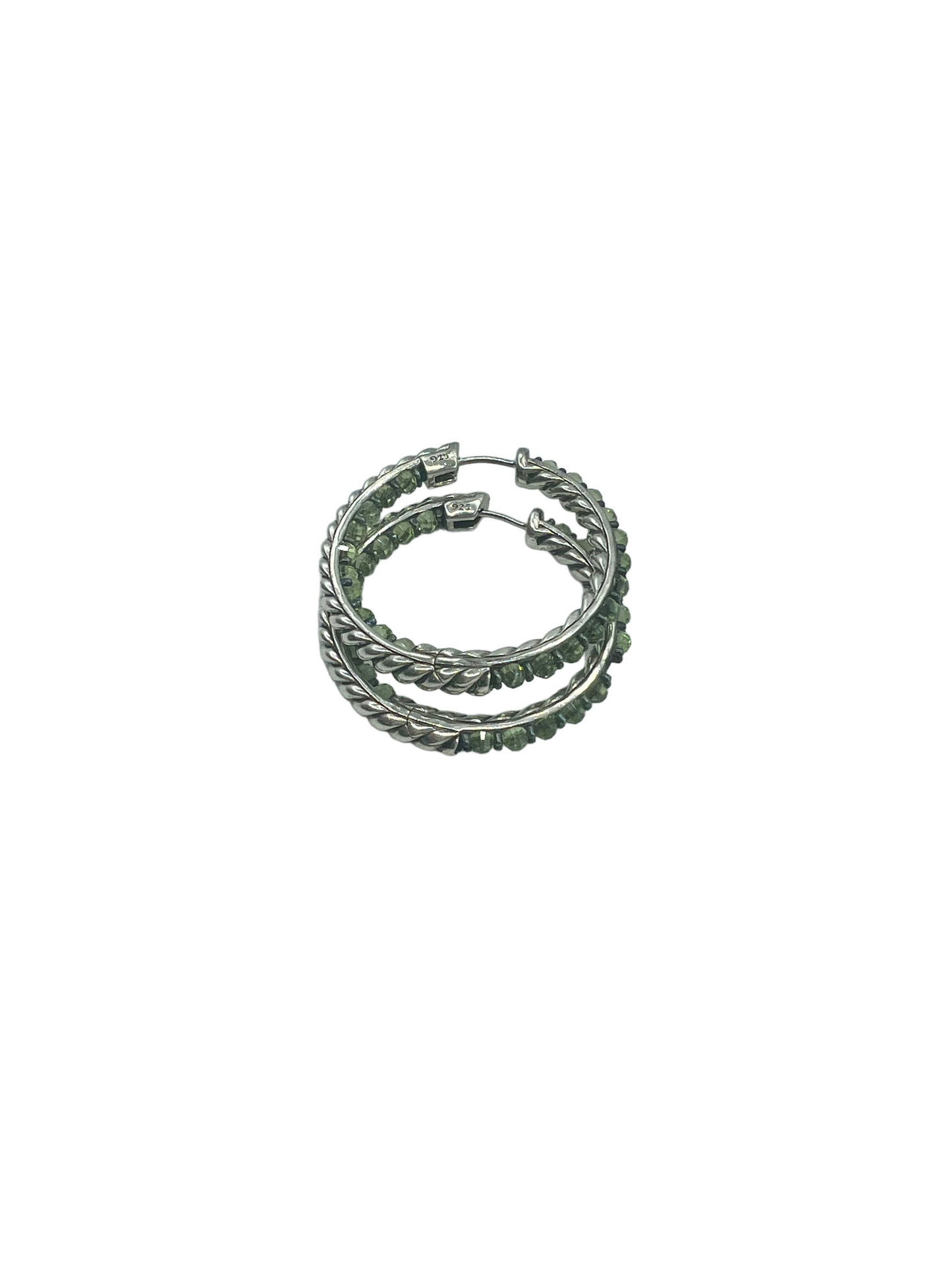 David Yurman Sterling Silver Prasiolite Berries Hoop Earrings