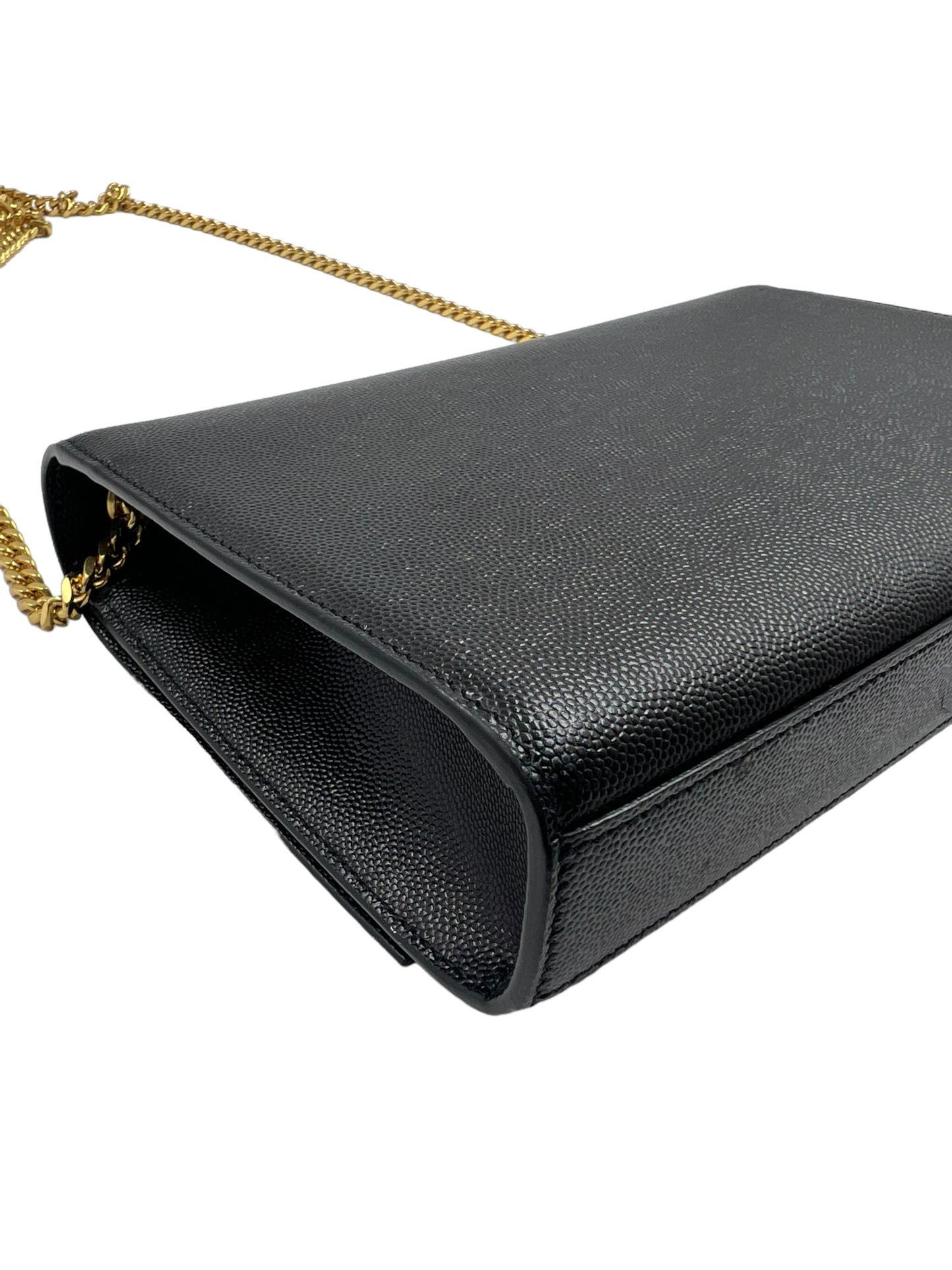 Saint Laurent YSL Black Grain de Poudre Medium Kate Chain Bag