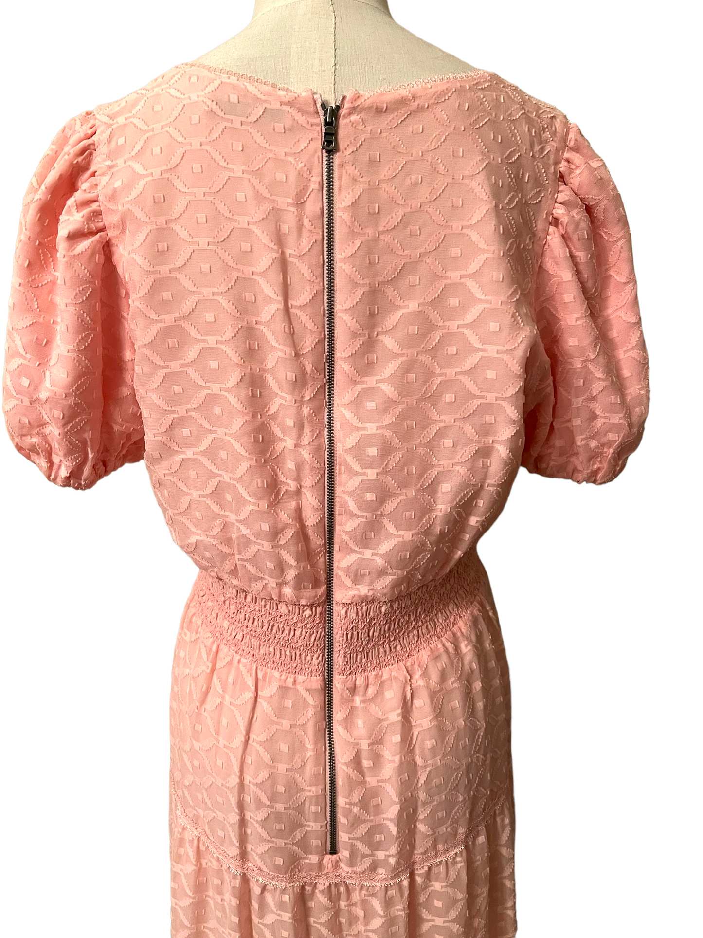 Alice + Olivia Pink Tia Silk Blend Size 10 Midi Dress