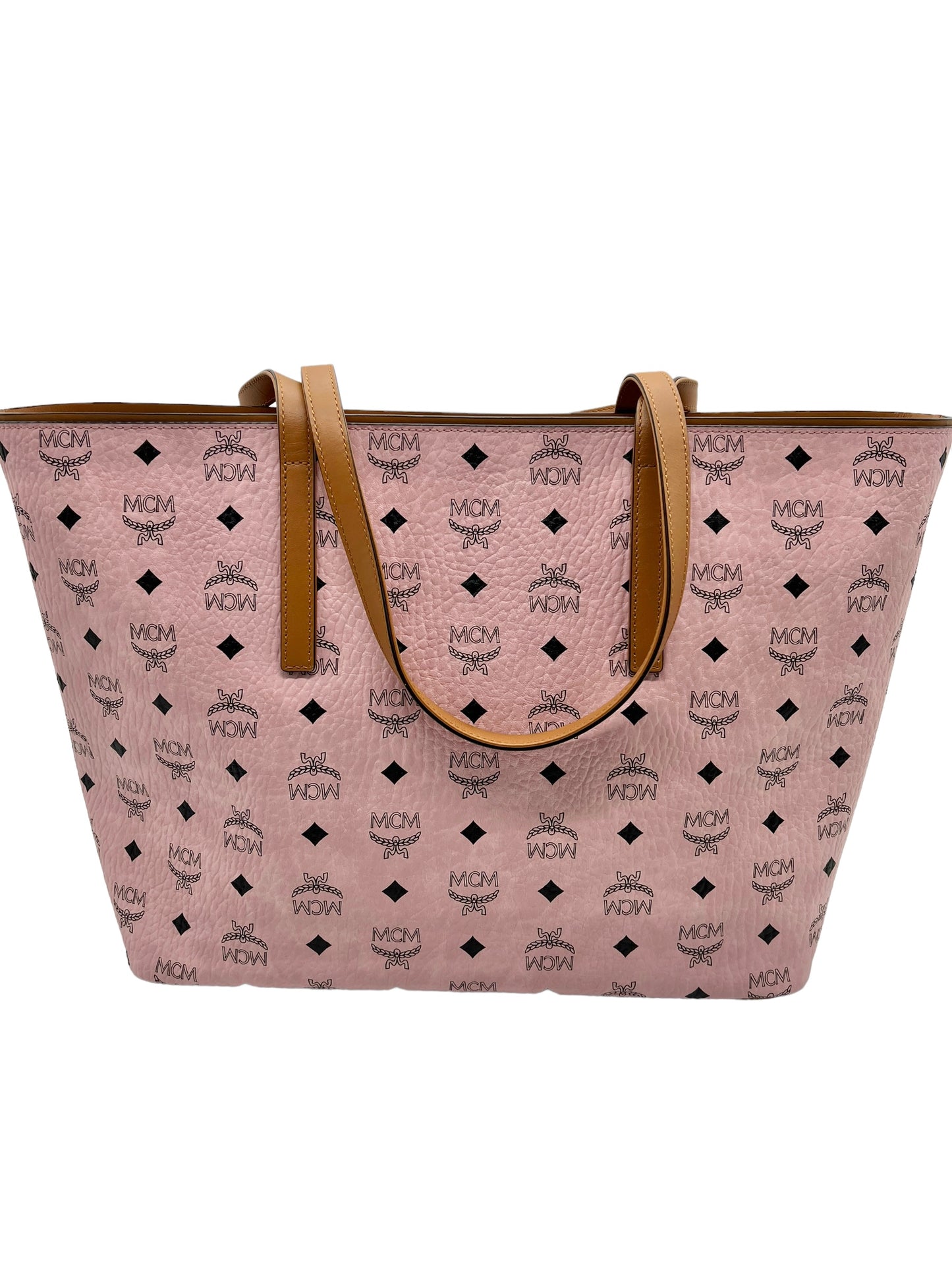 MCM Pink Medium Anya Visetos Tote