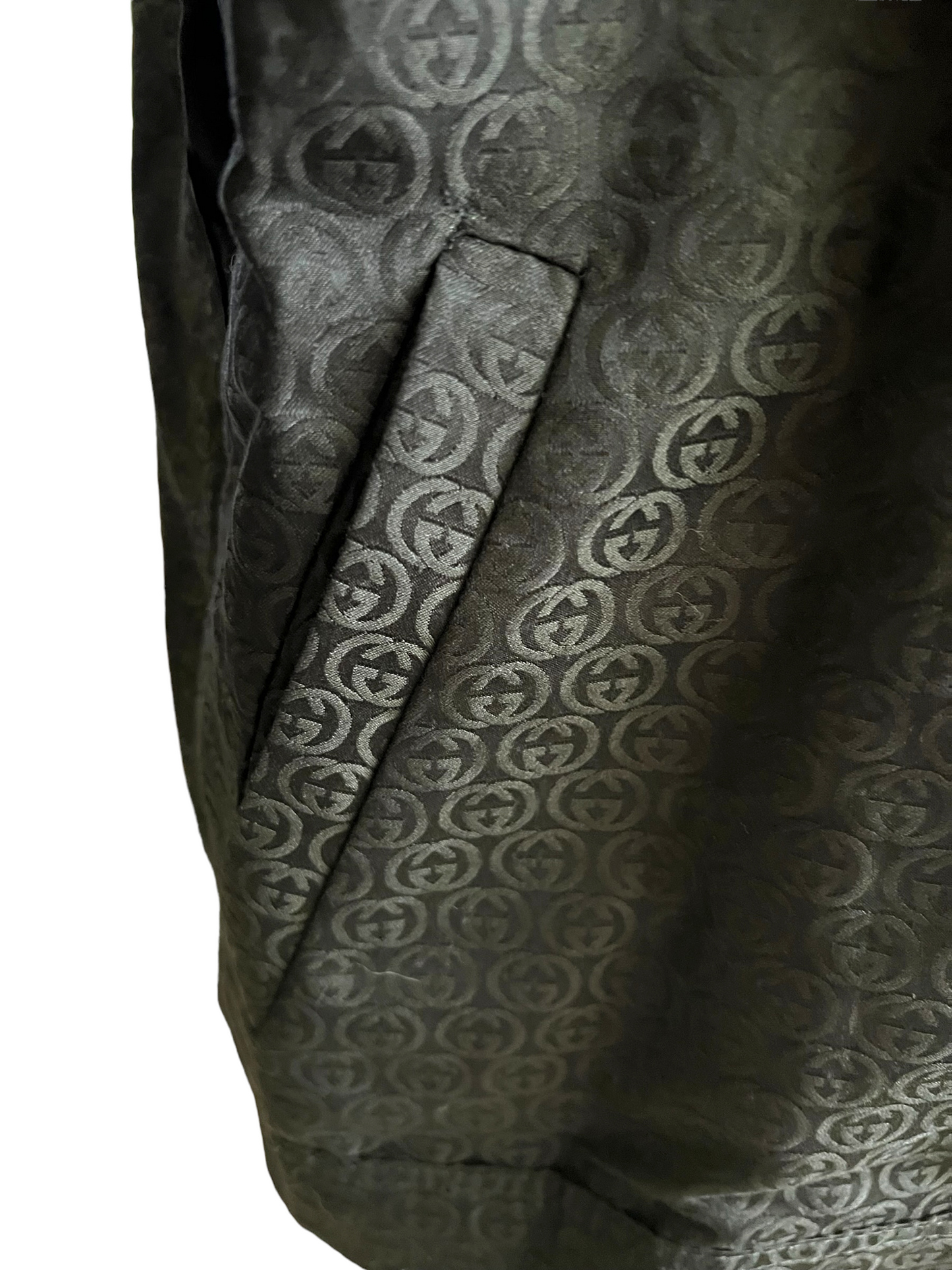 Gucci Black Silk Blend 2003 Tom Ford Interlocking G Size 42 Jacket