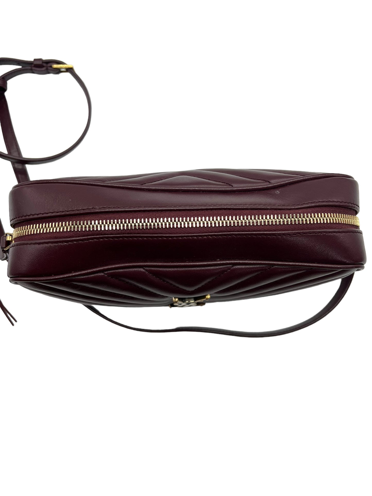 Saint Laurent YSL Burgundy Leather Loulou Camera Bag