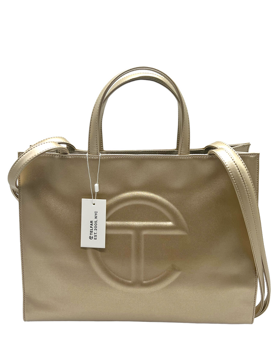 Telfar Vegan Leather Medium Gold Shopper