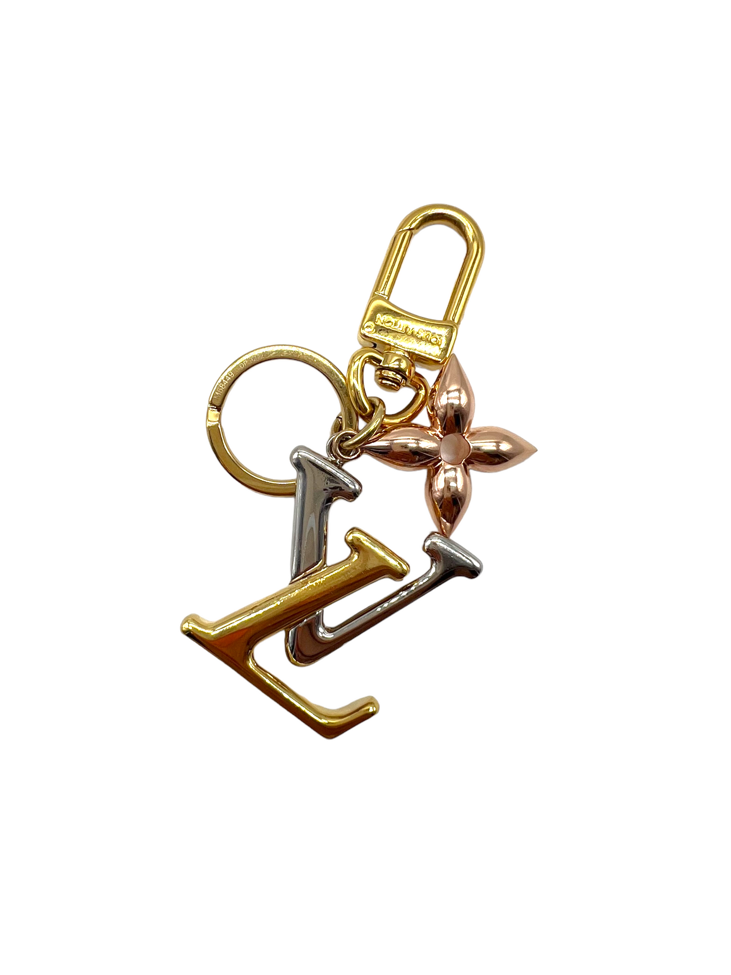 Louis Vuitton Mixed Metal New Wave Logo Keychain