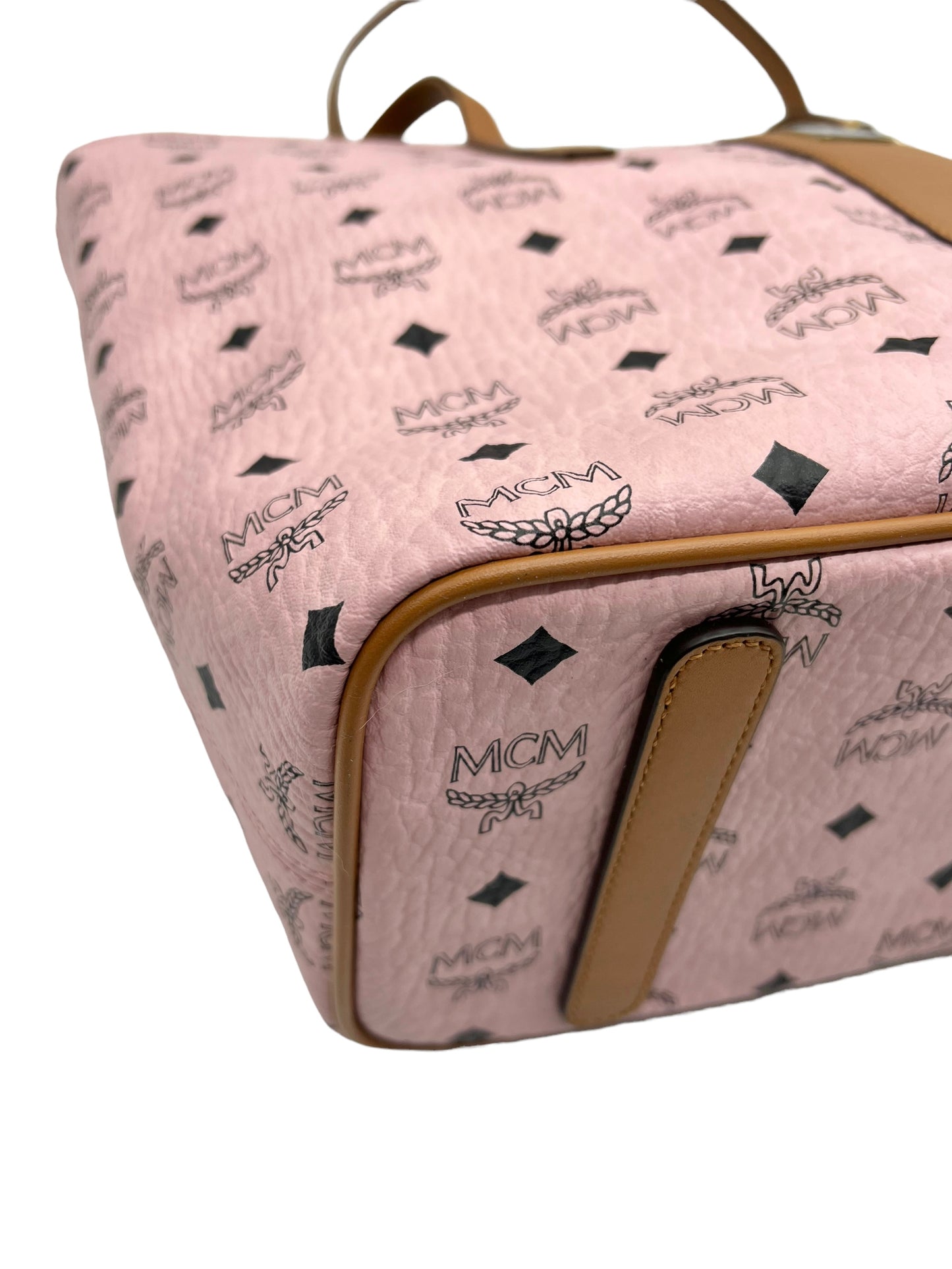 MCM Pink Medium Anya Visetos Tote