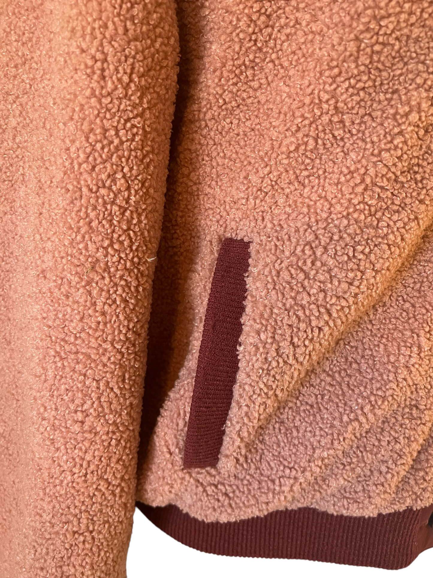 Skies Are Blue Mauve & Burgundy Teddy Jacket