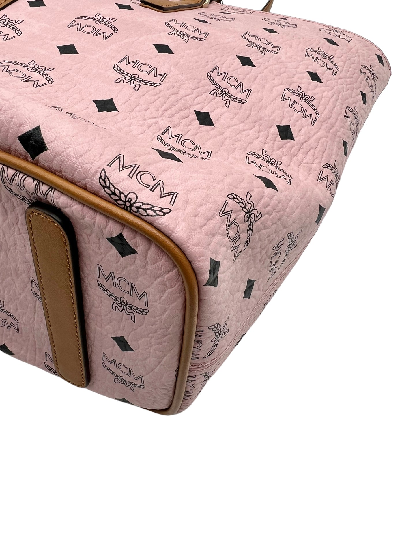 MCM Pink Medium Anya Visetos Tote