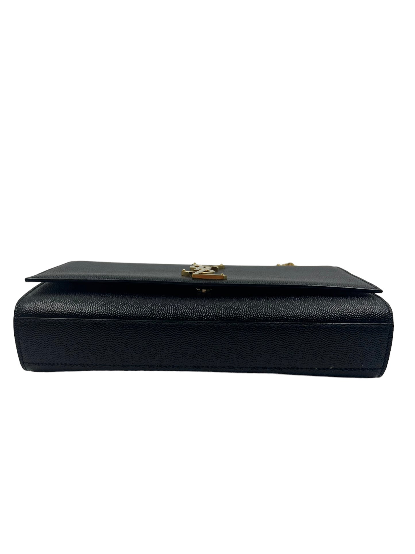 Saint Laurent YSL Black Grain de Poudre Medium Kate Chain Bag