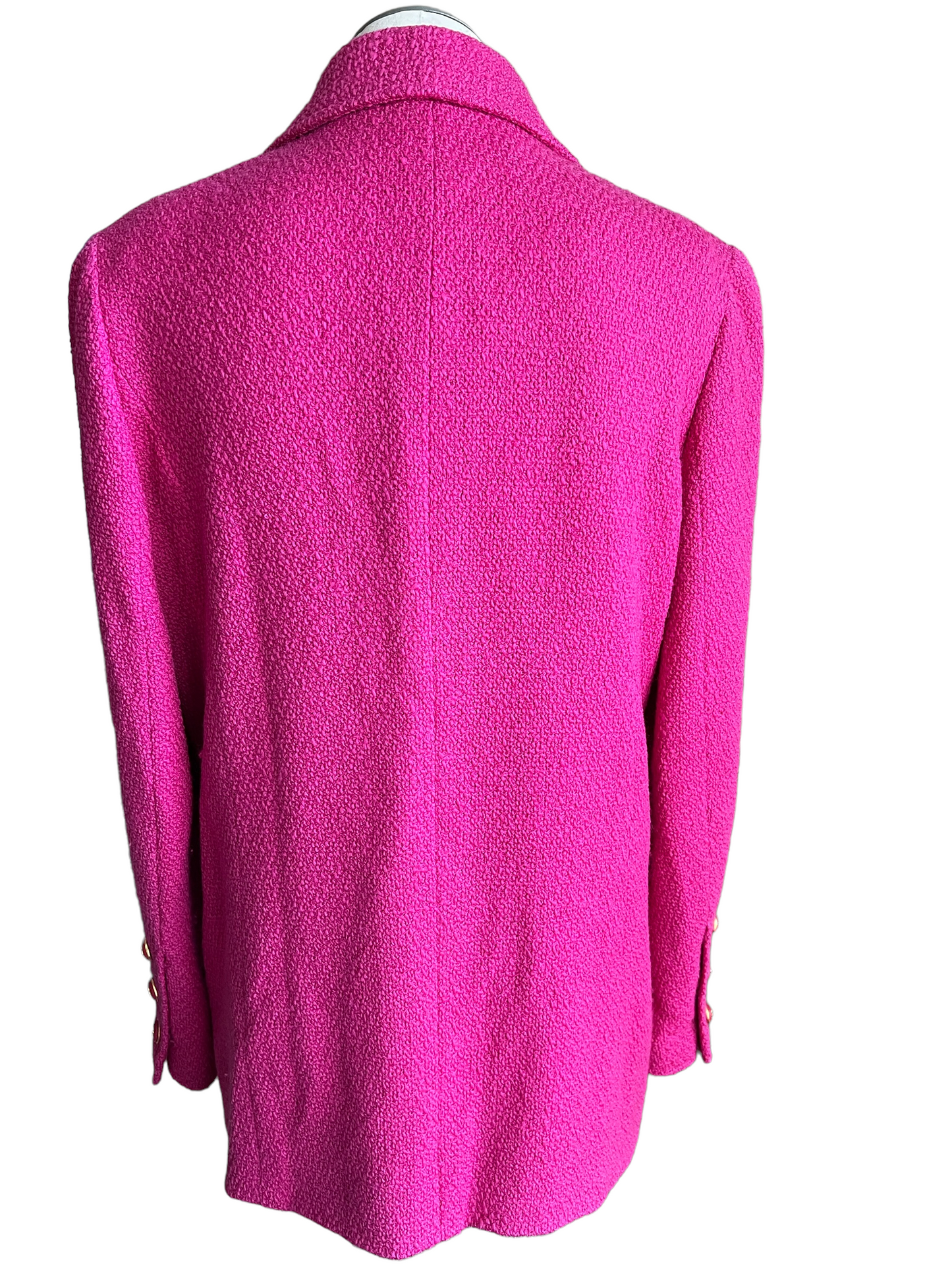 Chanel Fuschia Tweed 95A Size 42 Blazer Jacket
