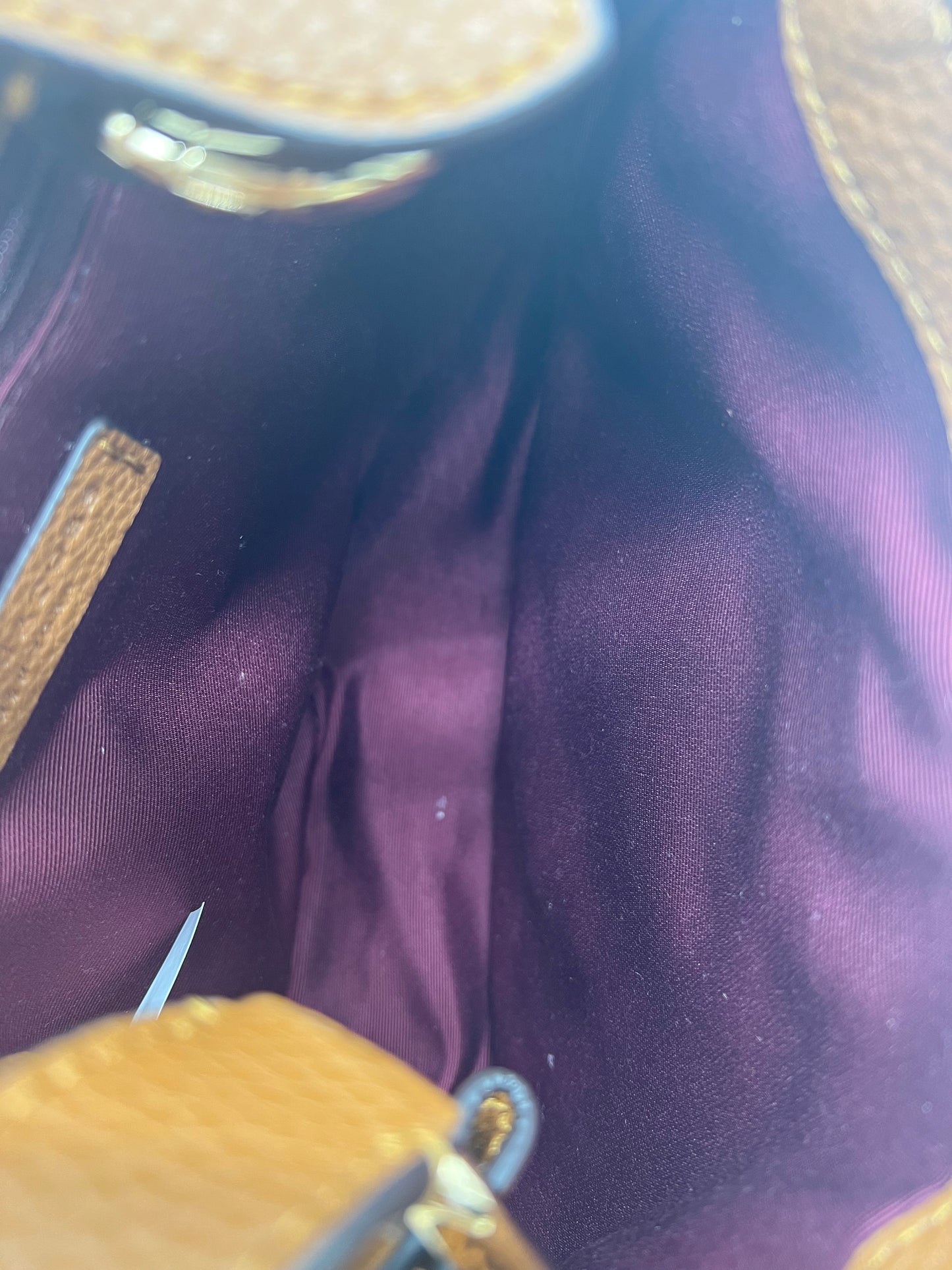 Marc Jacobs Tan Suede Croc Embossed Maverick Saddle Bag Crossbody