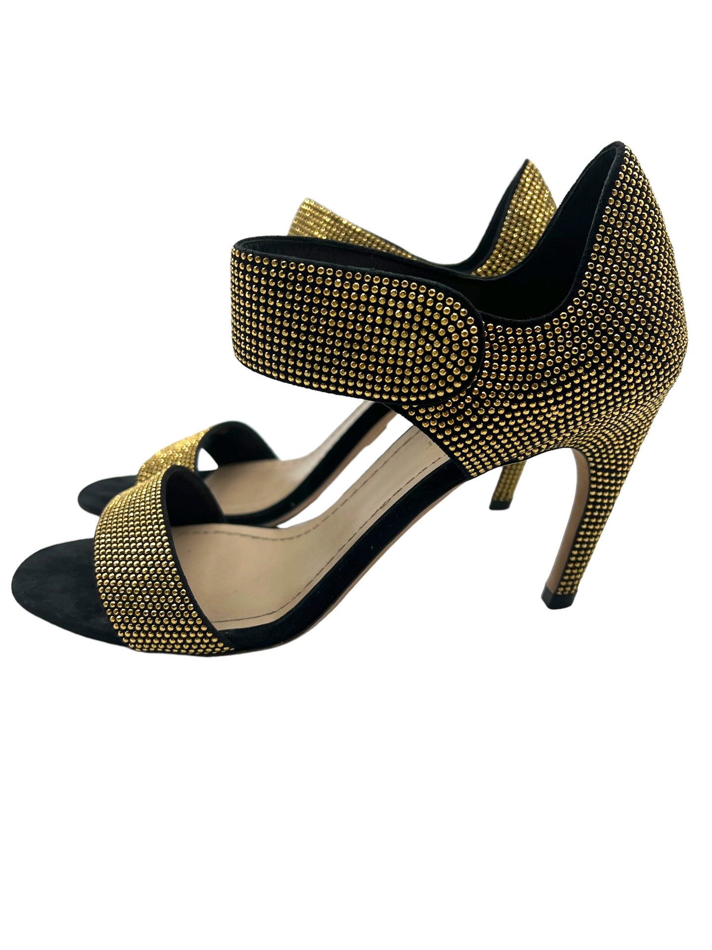 Dior Gold Studded Double Strap Size 38 Heels