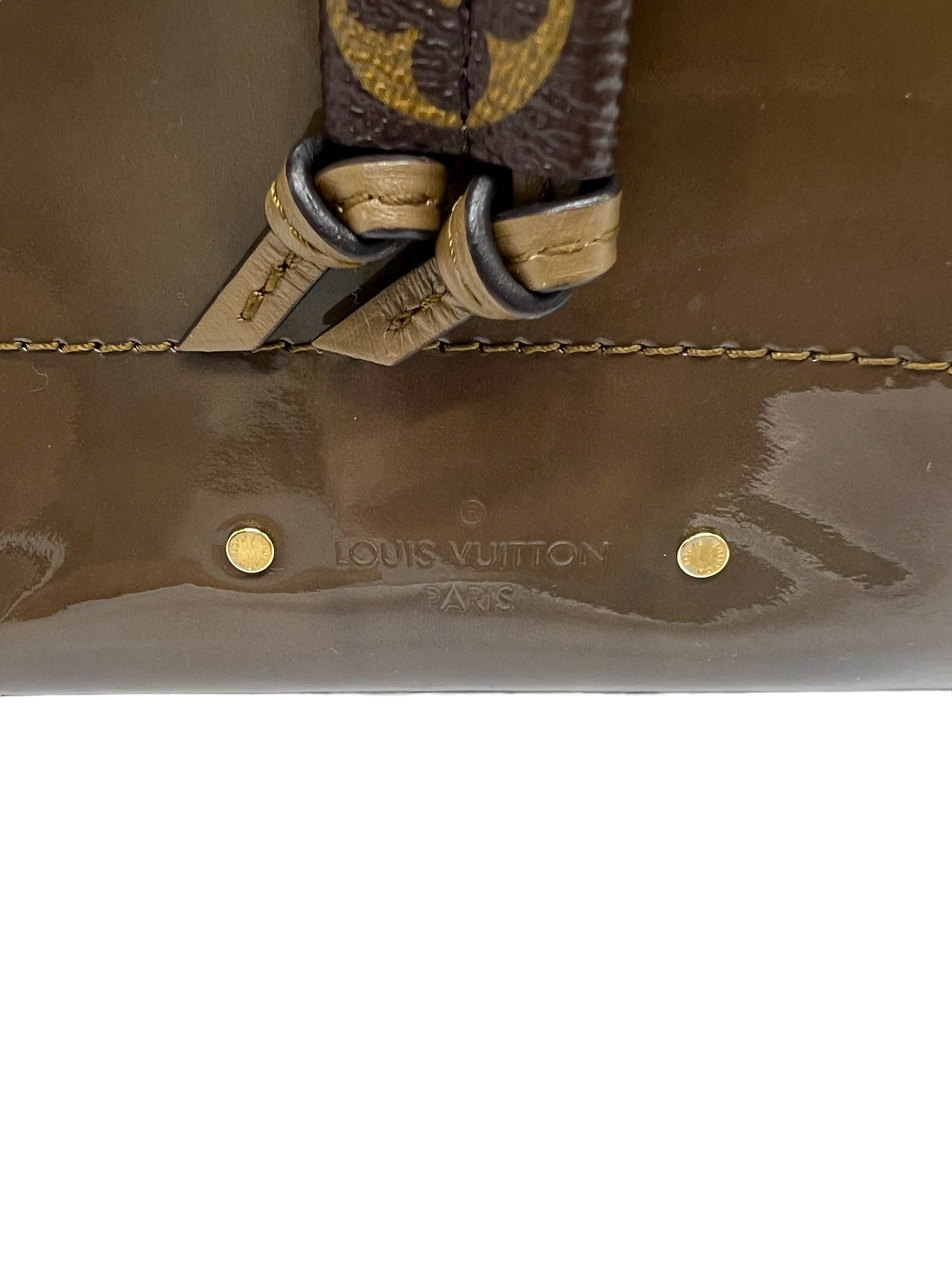 Louis Vuitton Vert Bronze Vernis Monogram Hot Springs Backpack Handbag