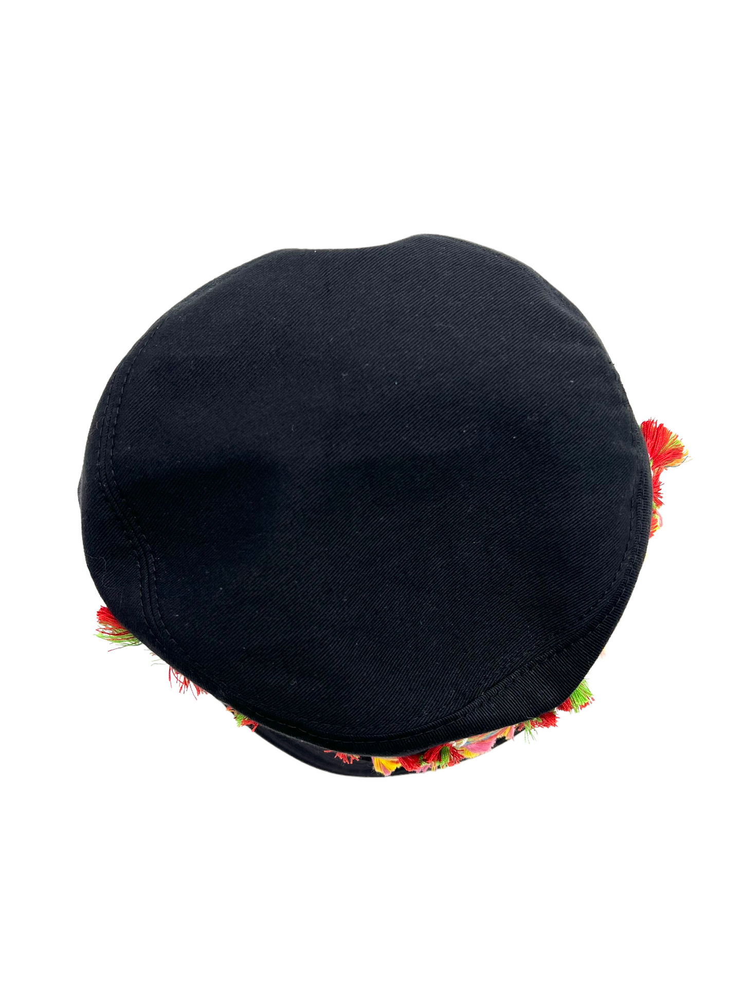 Lanvin Black Colorful Fringe Logo Size 60 Bucket Hat