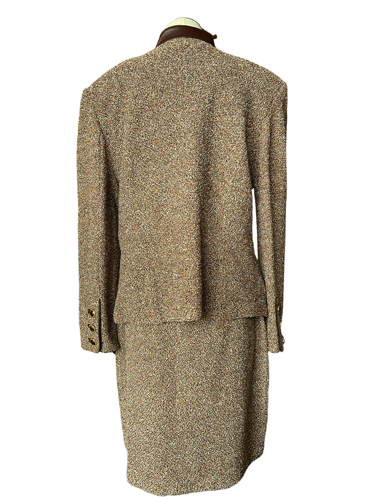 St. John Brown Classic Knit Size 12 Skirt Set