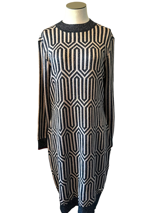 Ted Baker Size 4 Lurex Metallic Knit Dress